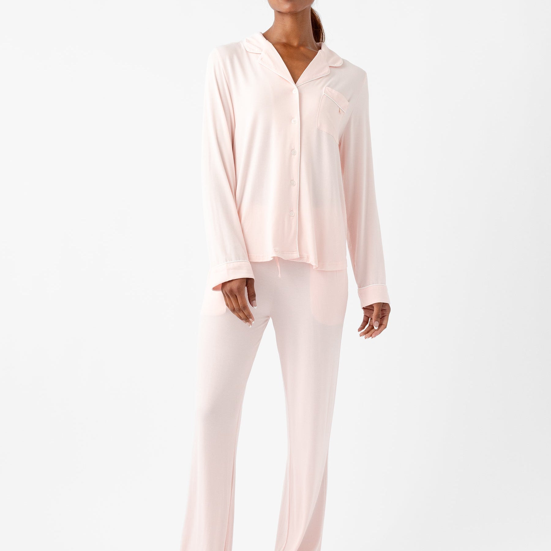 Blossom@woman wearing blossom cozy earth pajamas