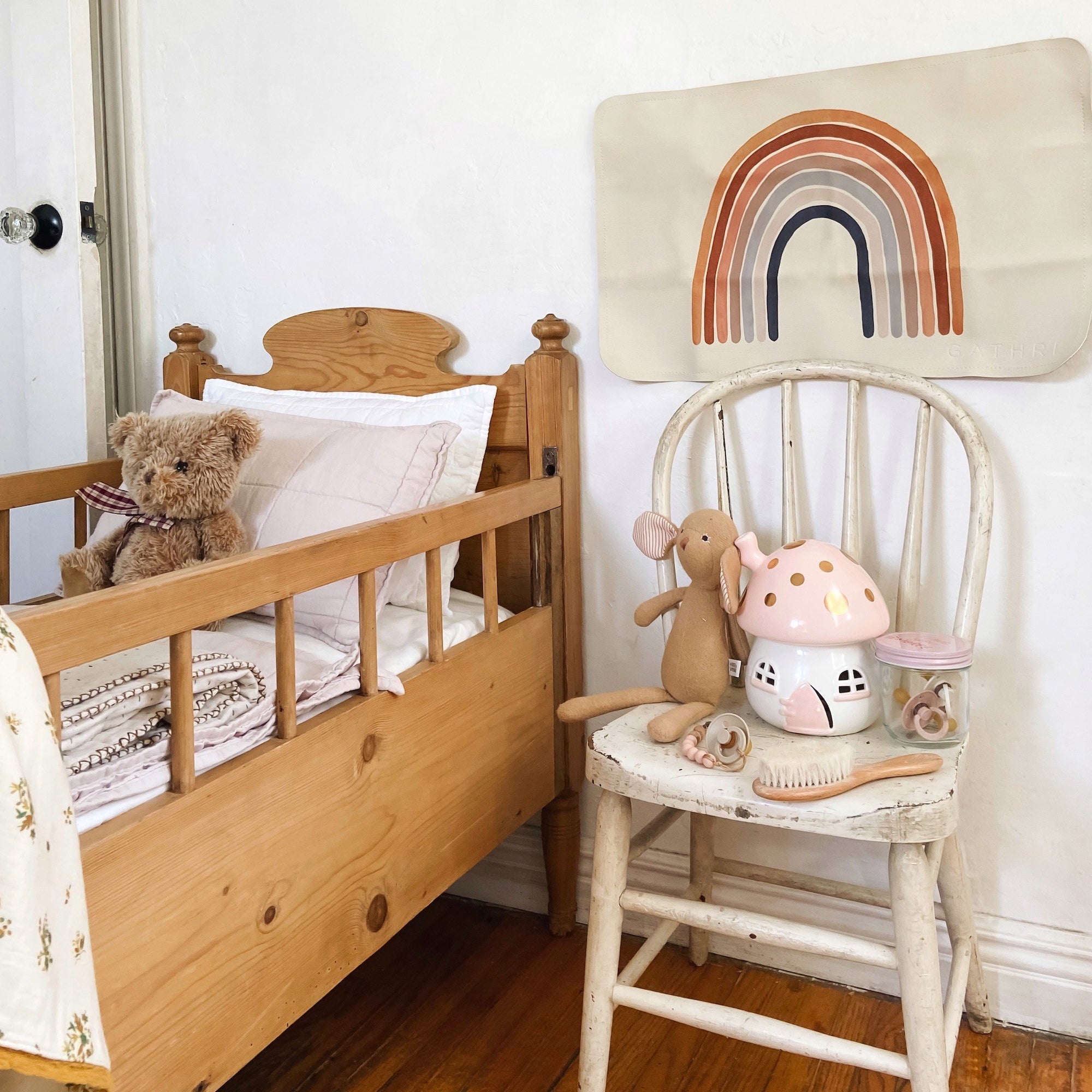 Rainbow (on sale)@Rainbow Micro Mat hanging in a bedroom