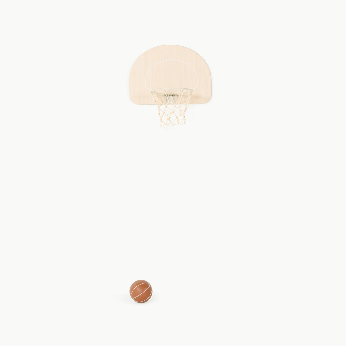 Ivory@Lightweight wooden doorway basketball hoop and inflatable ball with durable design