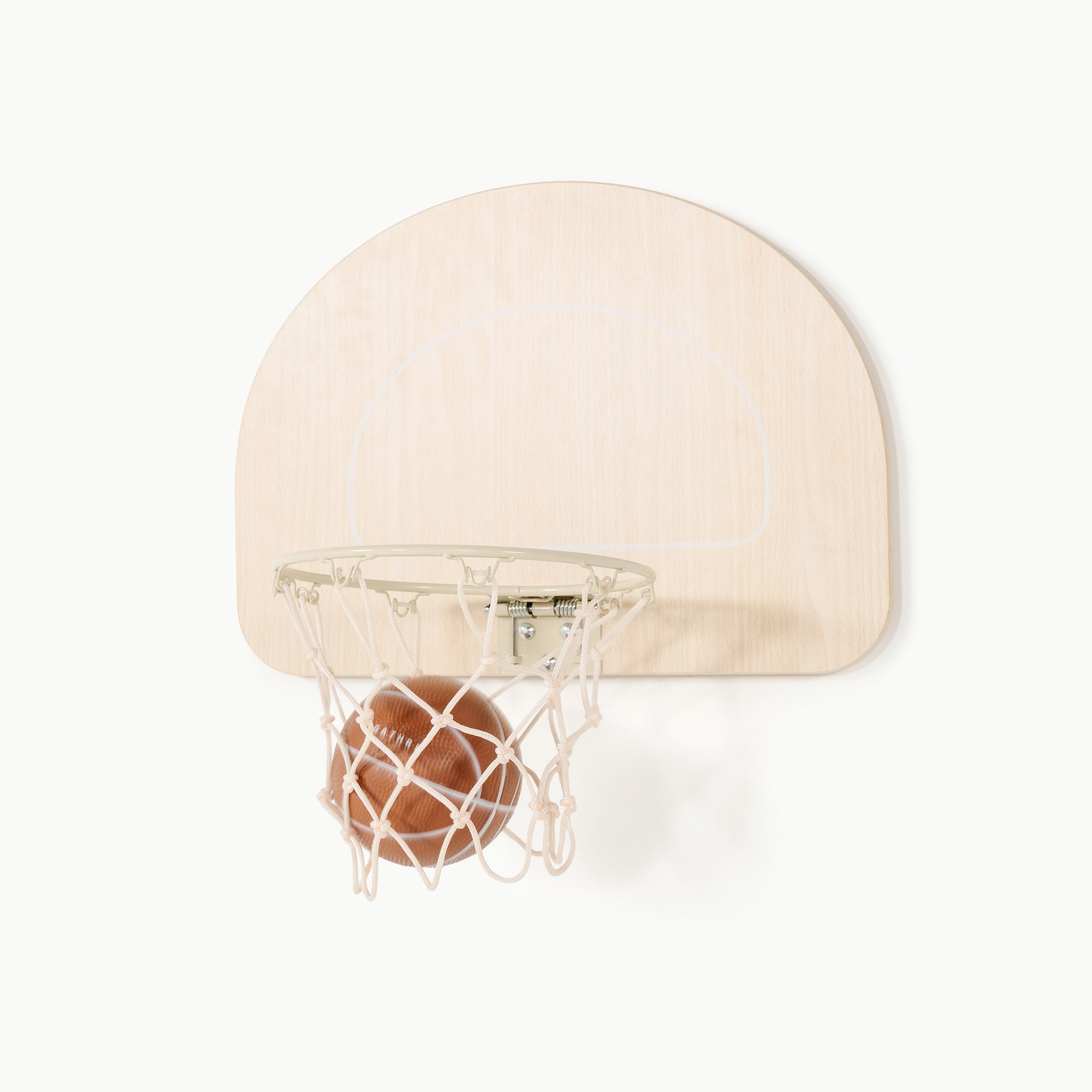 Ivory@Lightweight wooden doorway basketball hoop and inflatable ball with durable design