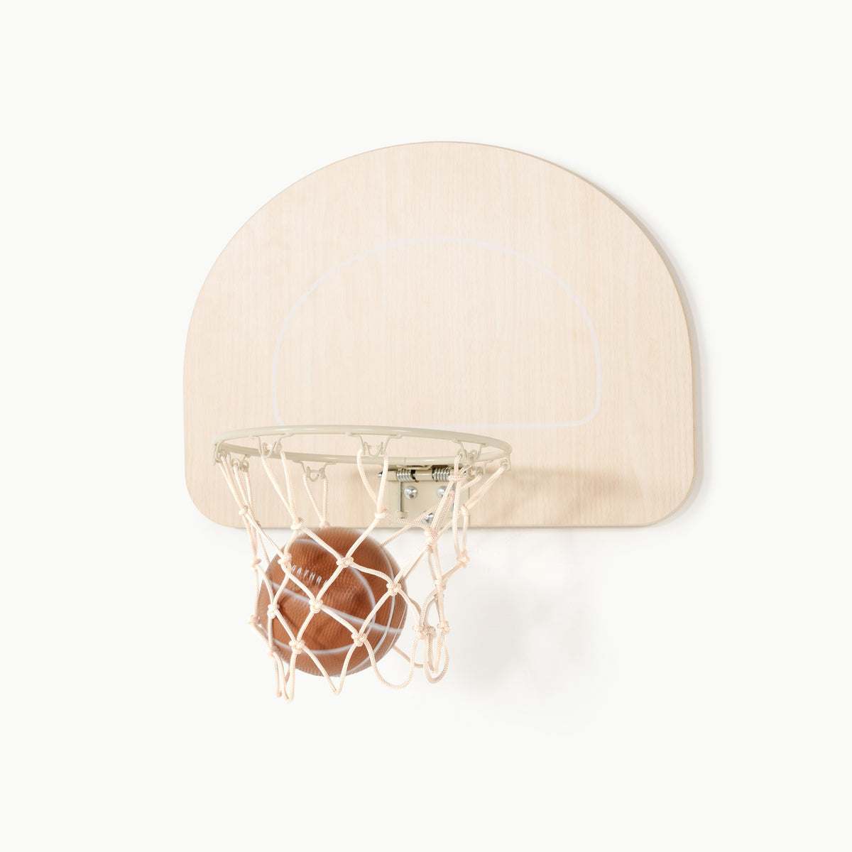 Ivory@Lightweight wooden doorway basketball hoop and inflatable ball with durable design