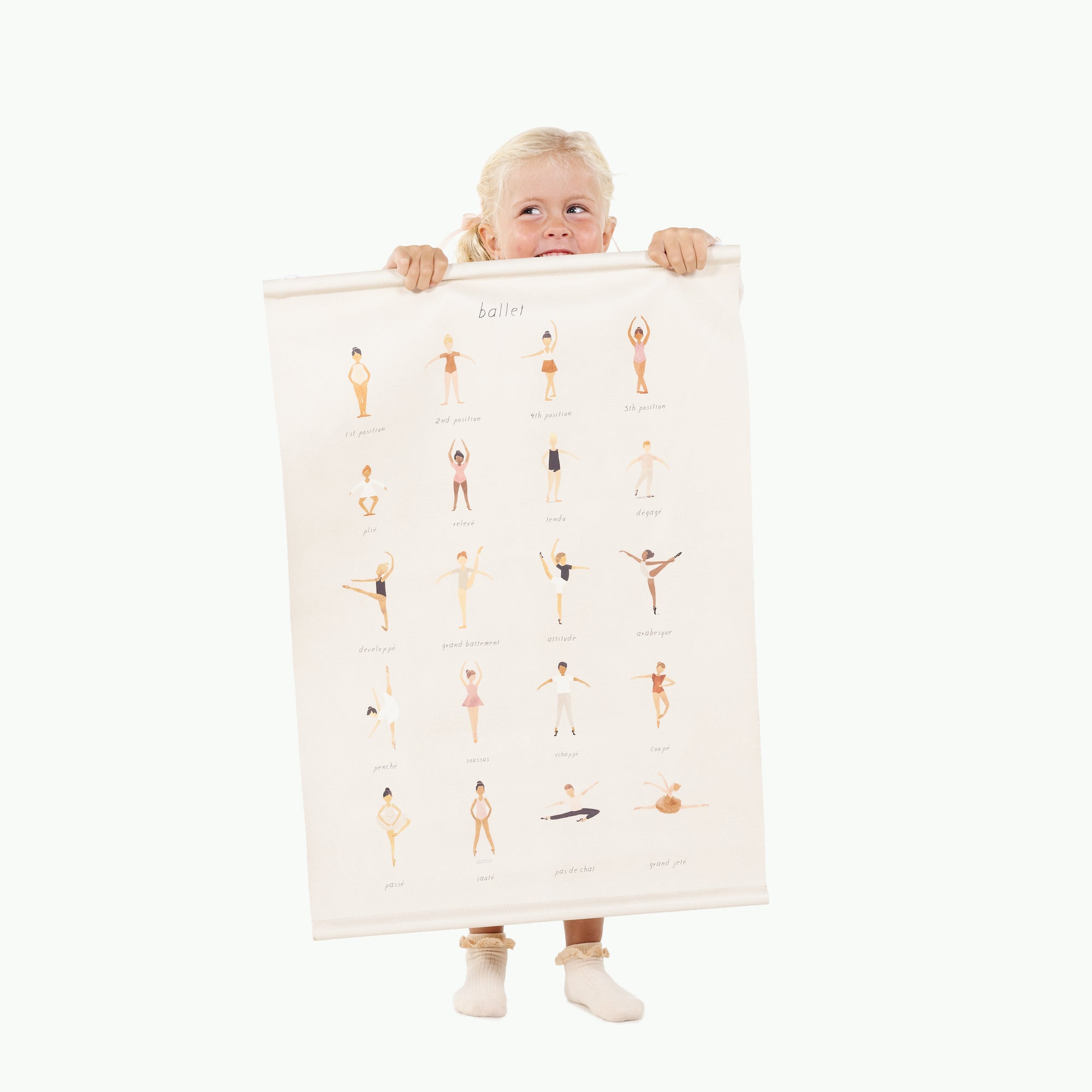 Ballet Basics (on sale)@kid holding up the ballet basics poster