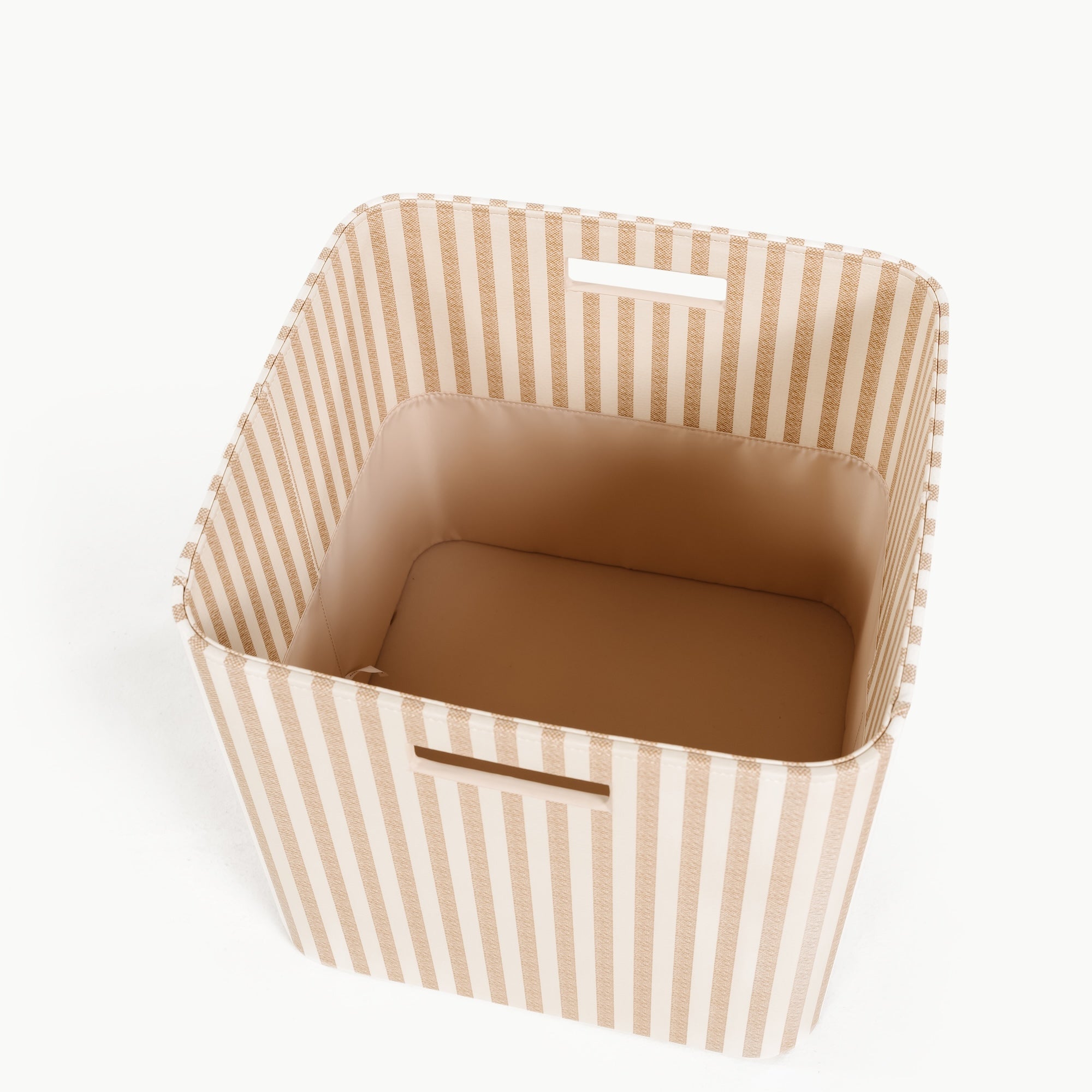 Cafe Stripe@overhead of storage bin