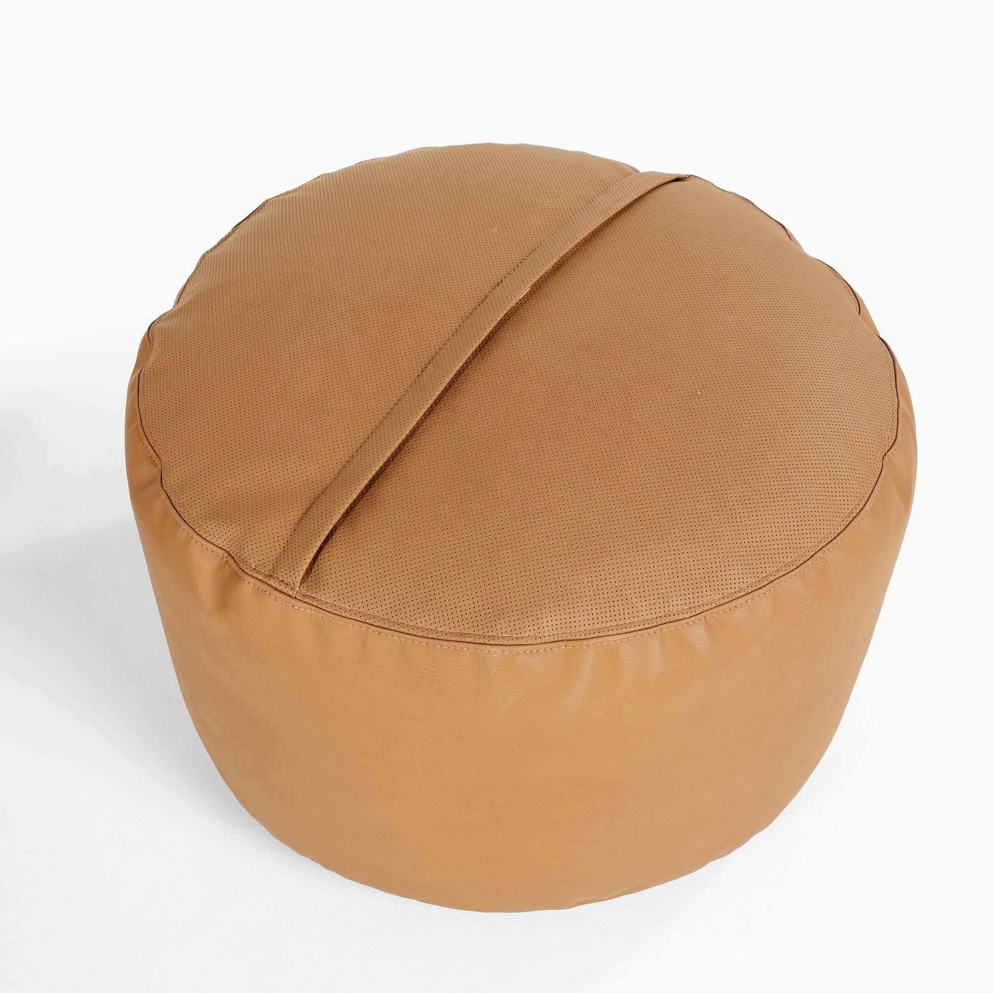 Camel@bottom zipper detail of the Camel Circle Pouf