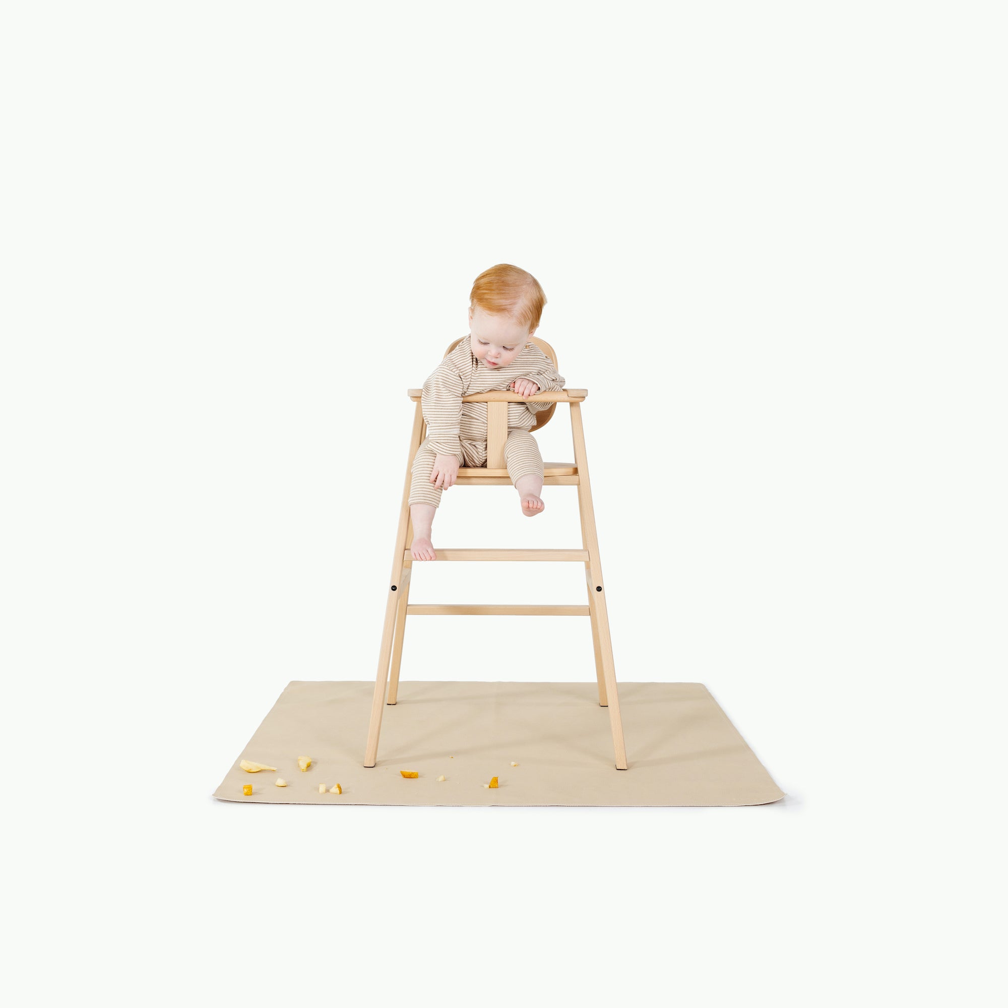 Créme (on sale)@baby in high chair on mat