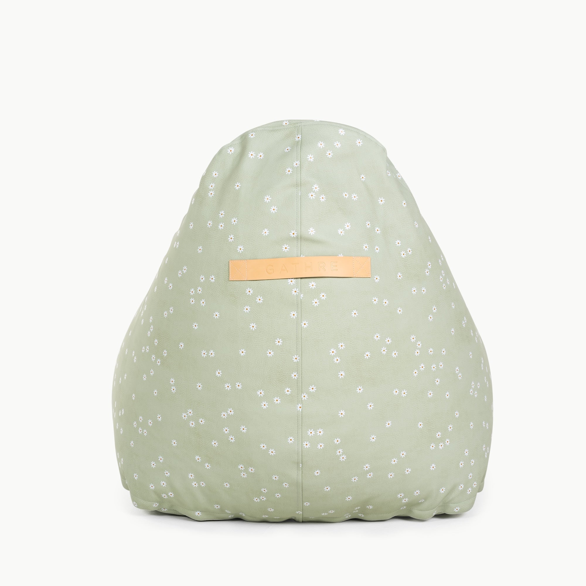 Flora@leather tab on back of lounger