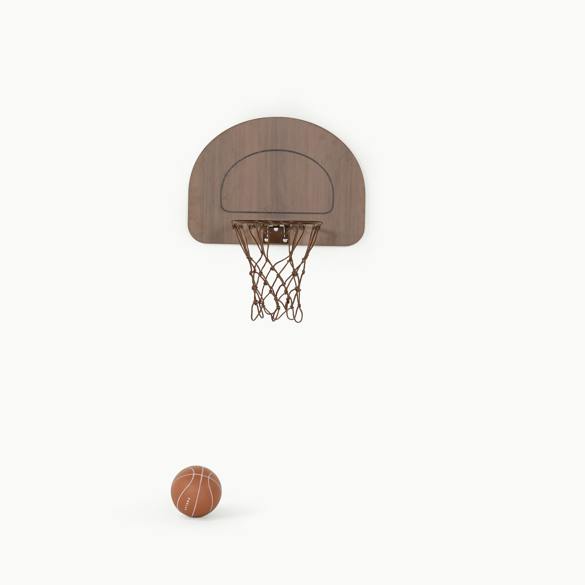 Walnut@Lightweight wooden doorway basketball hoop and inflatable ball with durable design