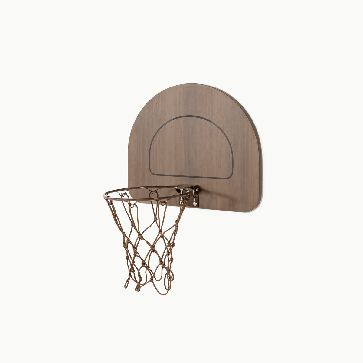 Walnut@Lightweight wooden doorway basketball hoop with durable design