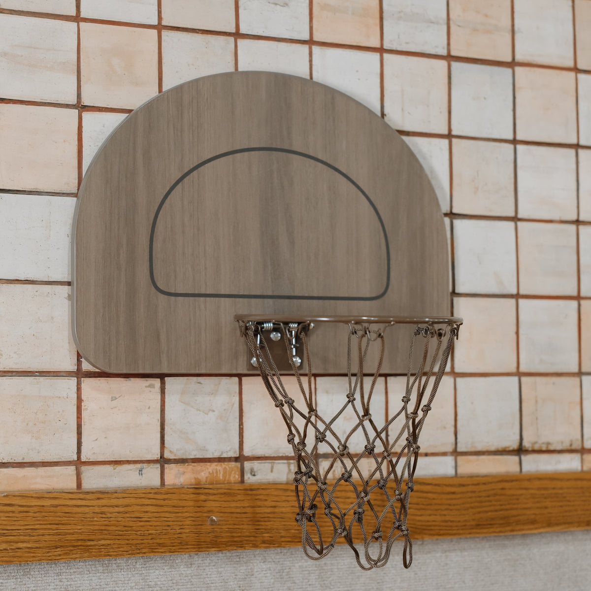 Walnut@Doorway basketball hoop designed for indoor play at home