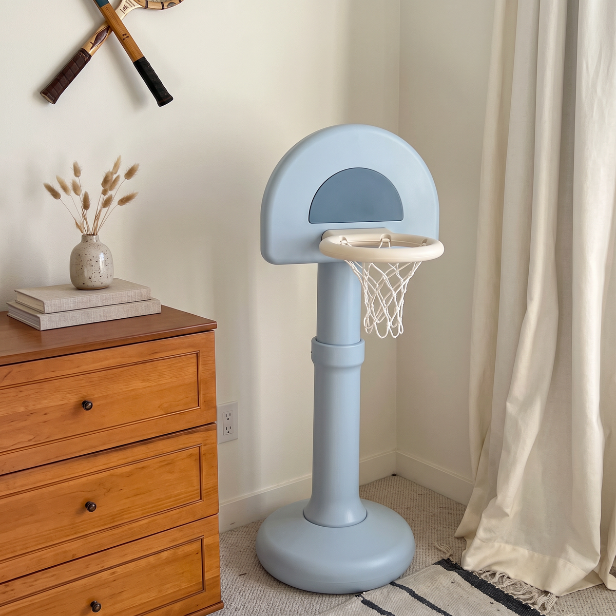 Quarry@Toddler basketball hoop designed for indoor and outdoor play in a home