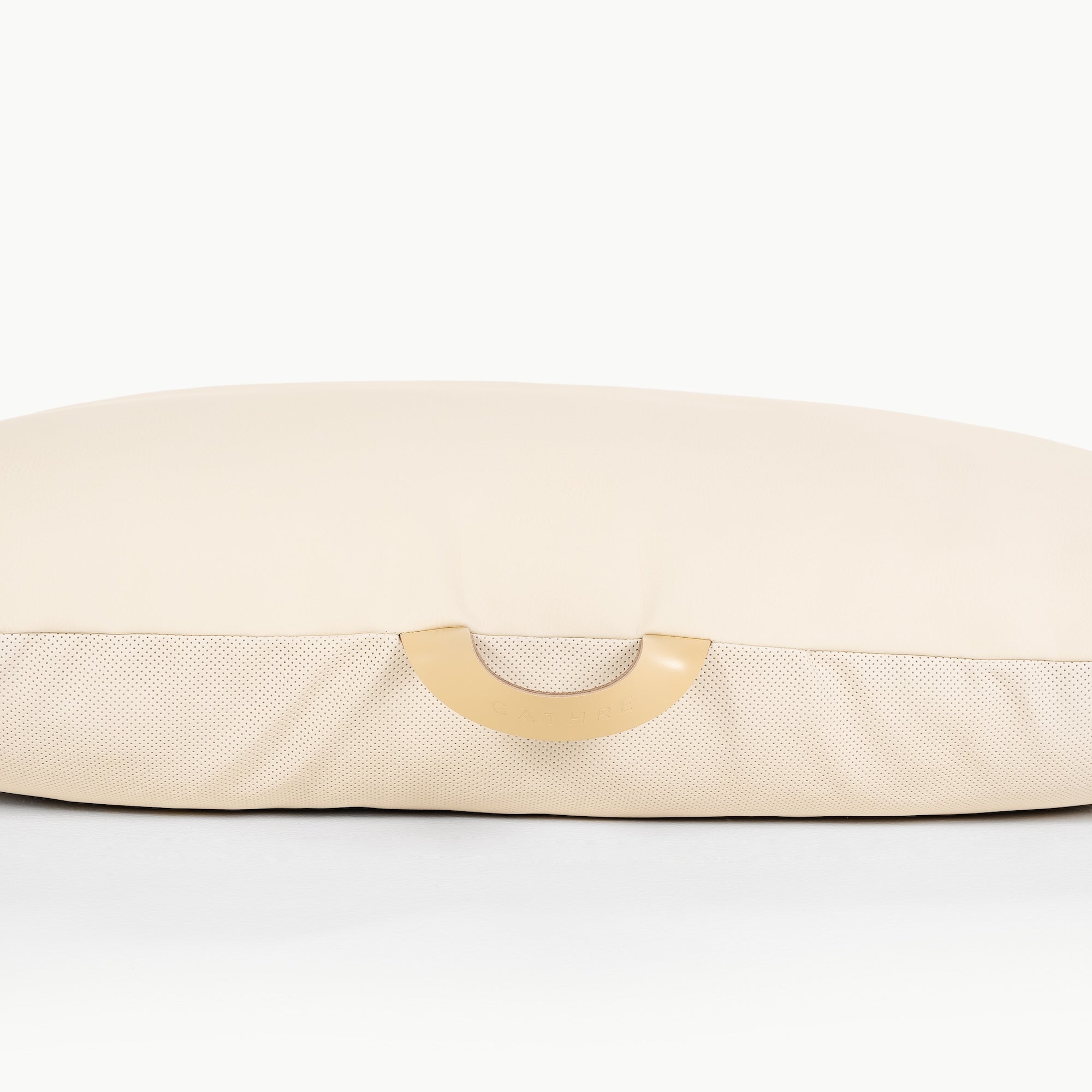 Ivory / Square@handle detail of the Ivory  Floor Cushion