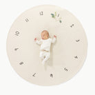 MIlestones@overhead of baby on the milestone midi circle mat