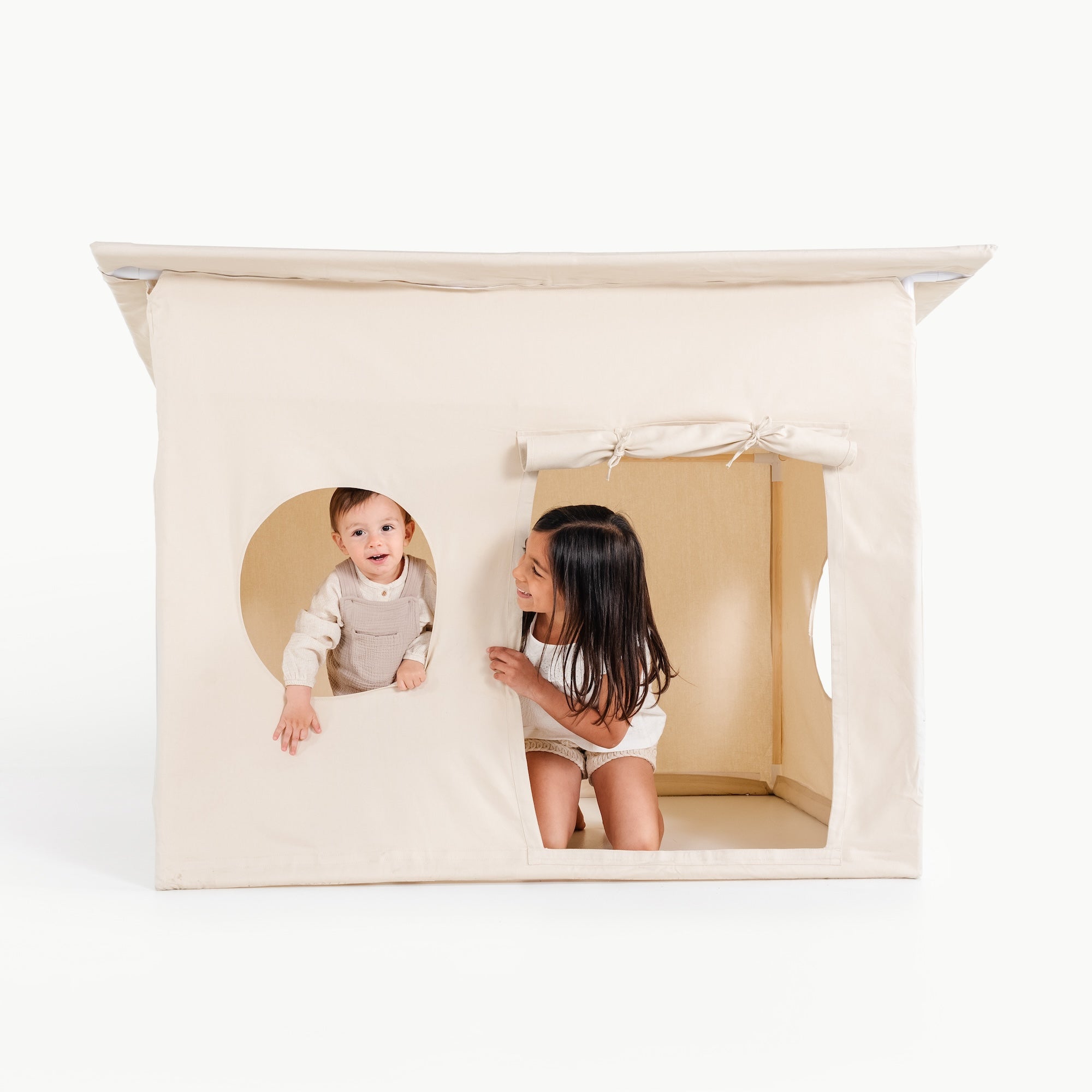 Ivory (on sale)@kids playing in the modern play tent