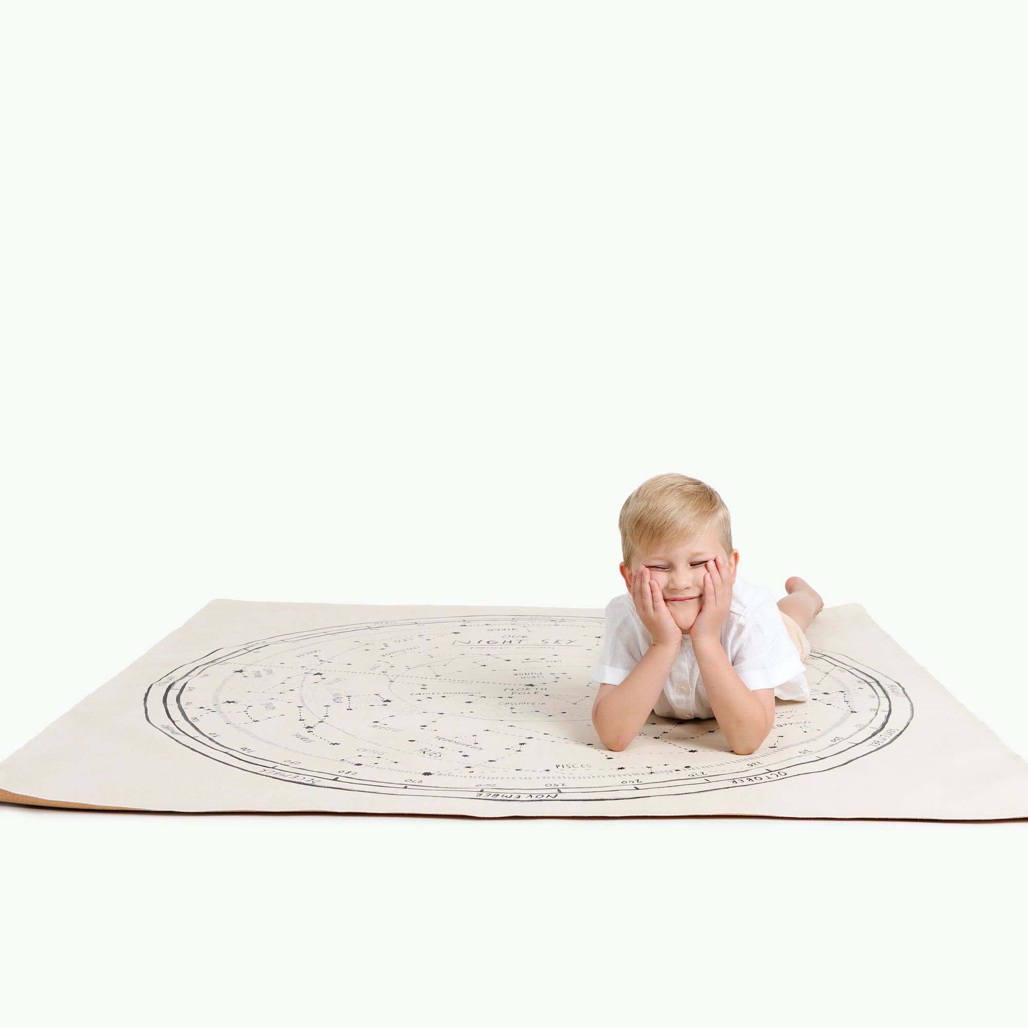 Constellation - Northern Hemisphere (on sale) / Square@kid sitting on the northern hemisphere constellation mat