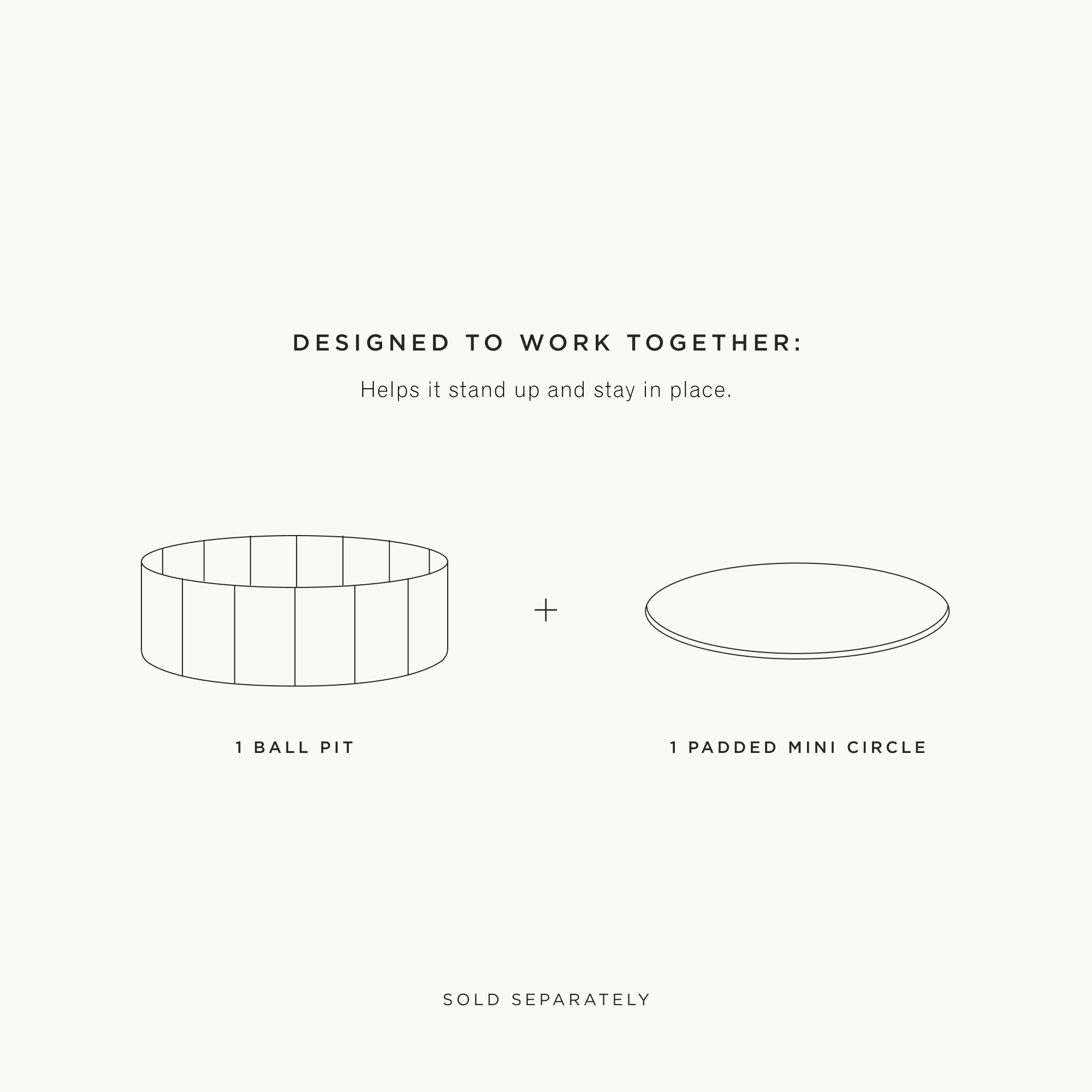 All@Ball Pit infographic showing ball pit and padded mini circle