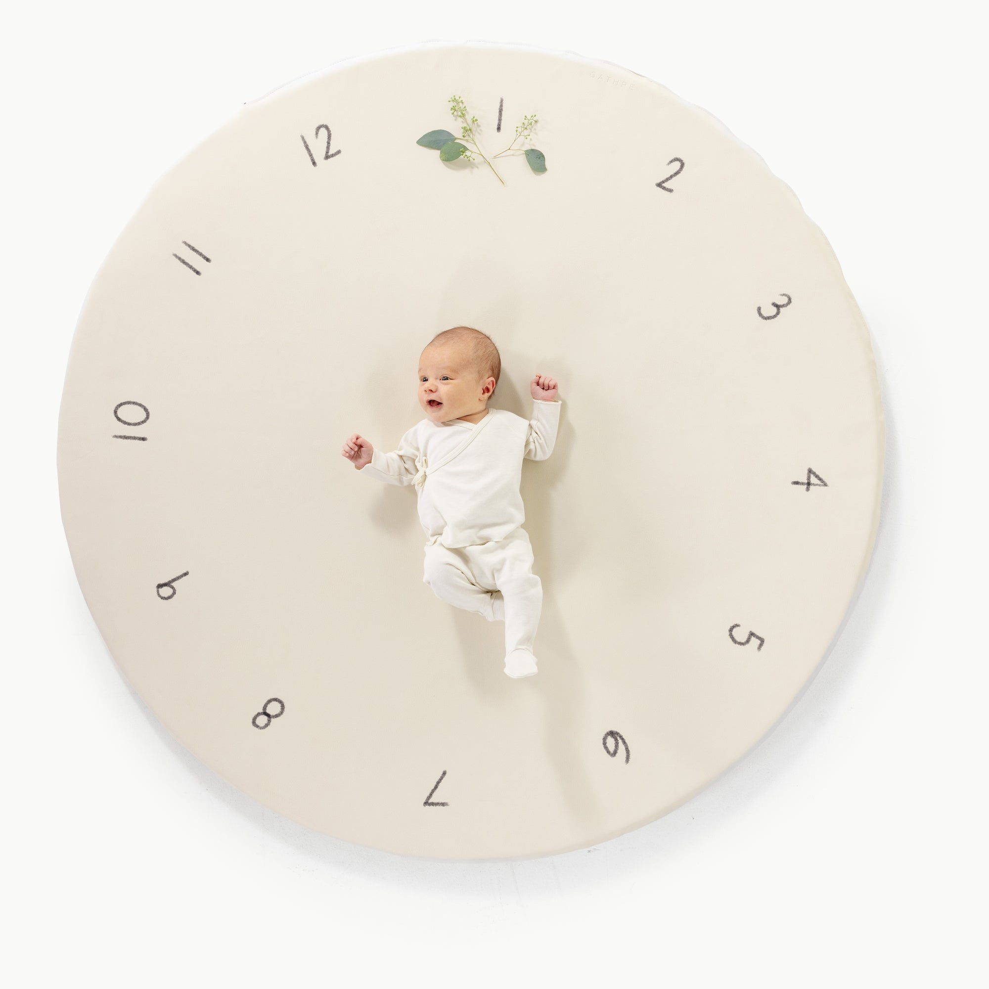 Milestones (on sale)@Milestones@Baby laying on padded midi circle