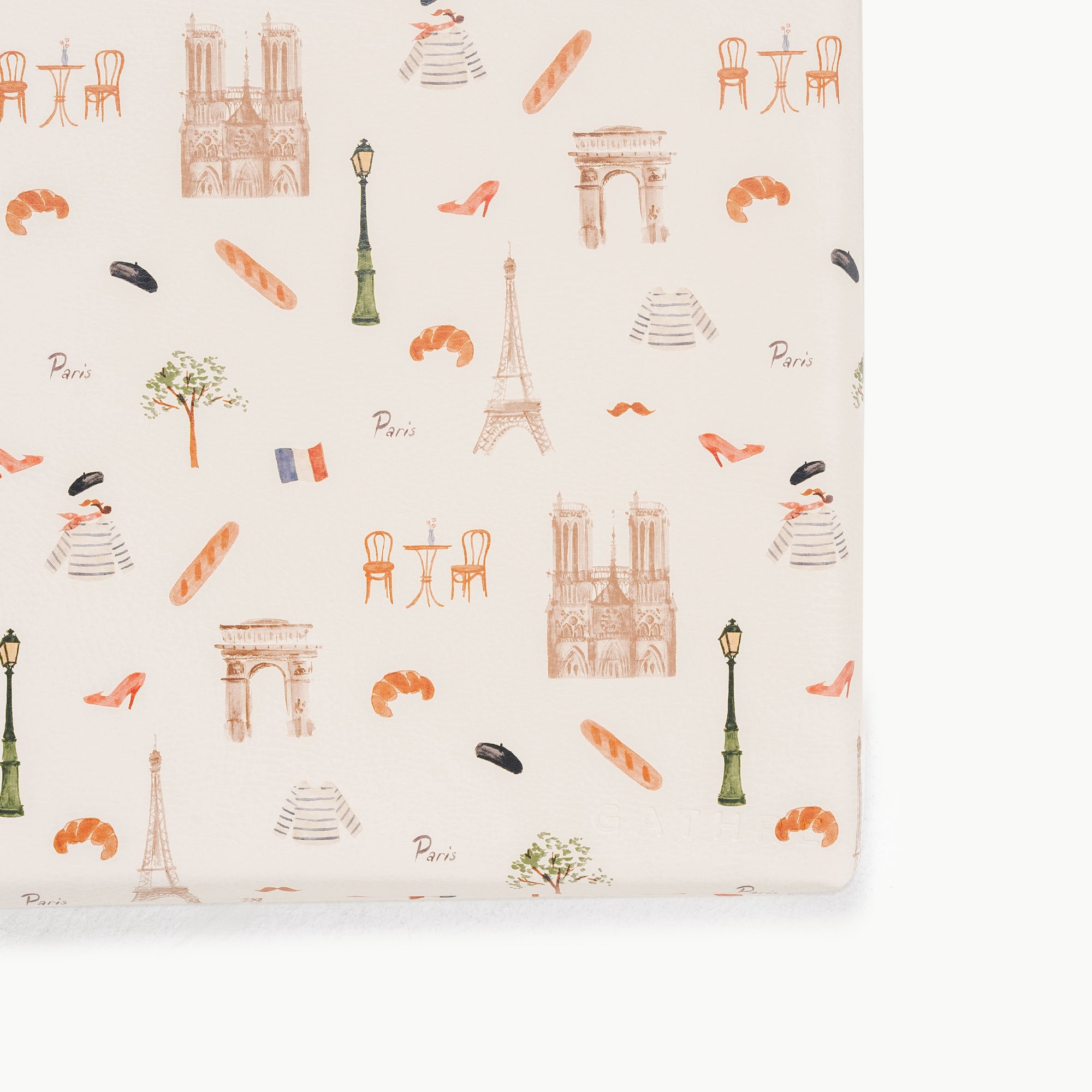 Paris / Square@gathre deboss on the paris padded square mat