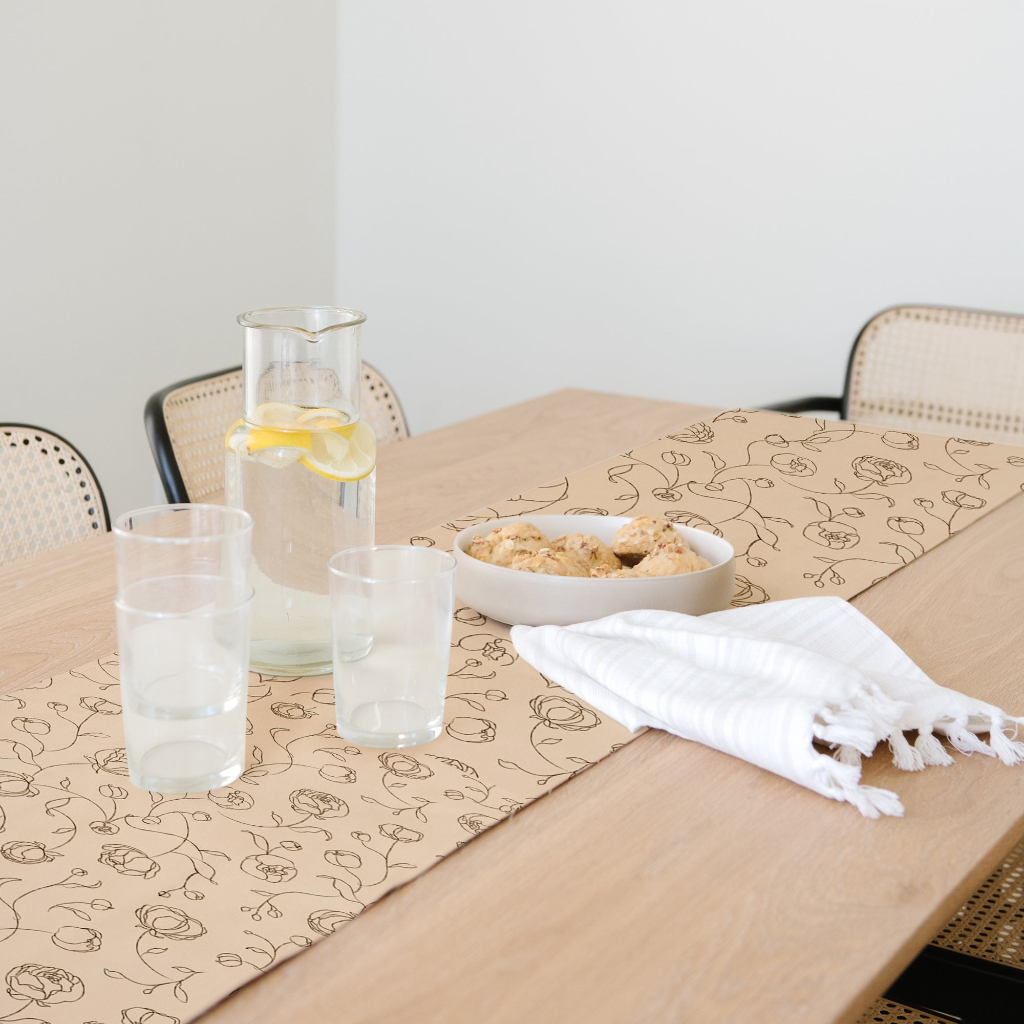 Peony (on sale)@peony table runner on a table