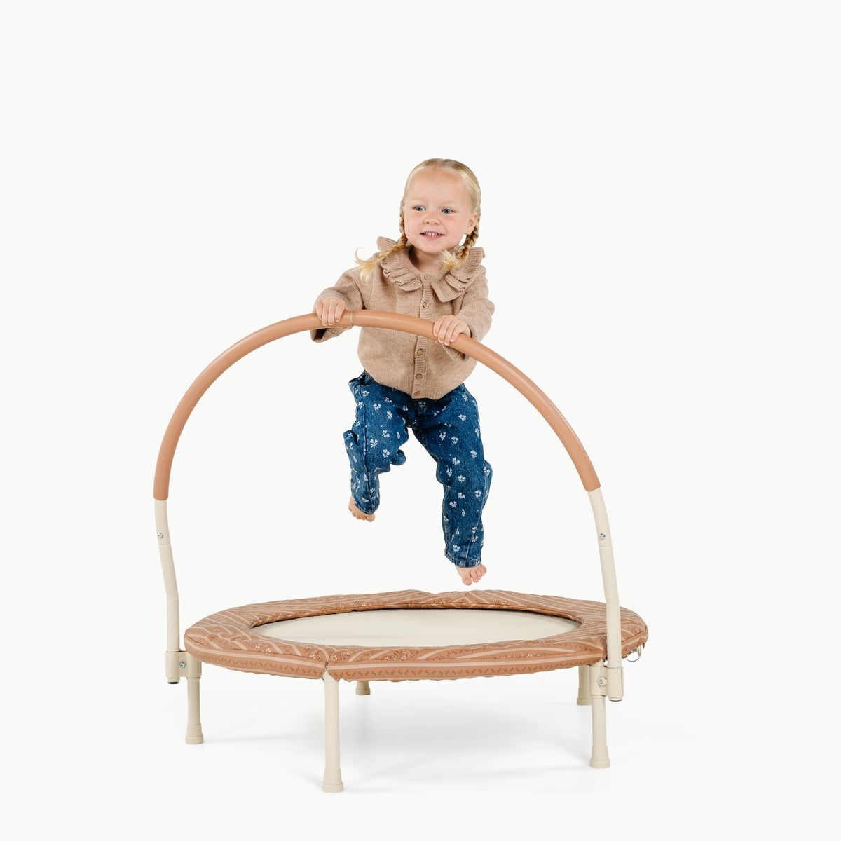 Floral Stripe@Indoor trampoline for toddlers and young kids designed for everyday play at home