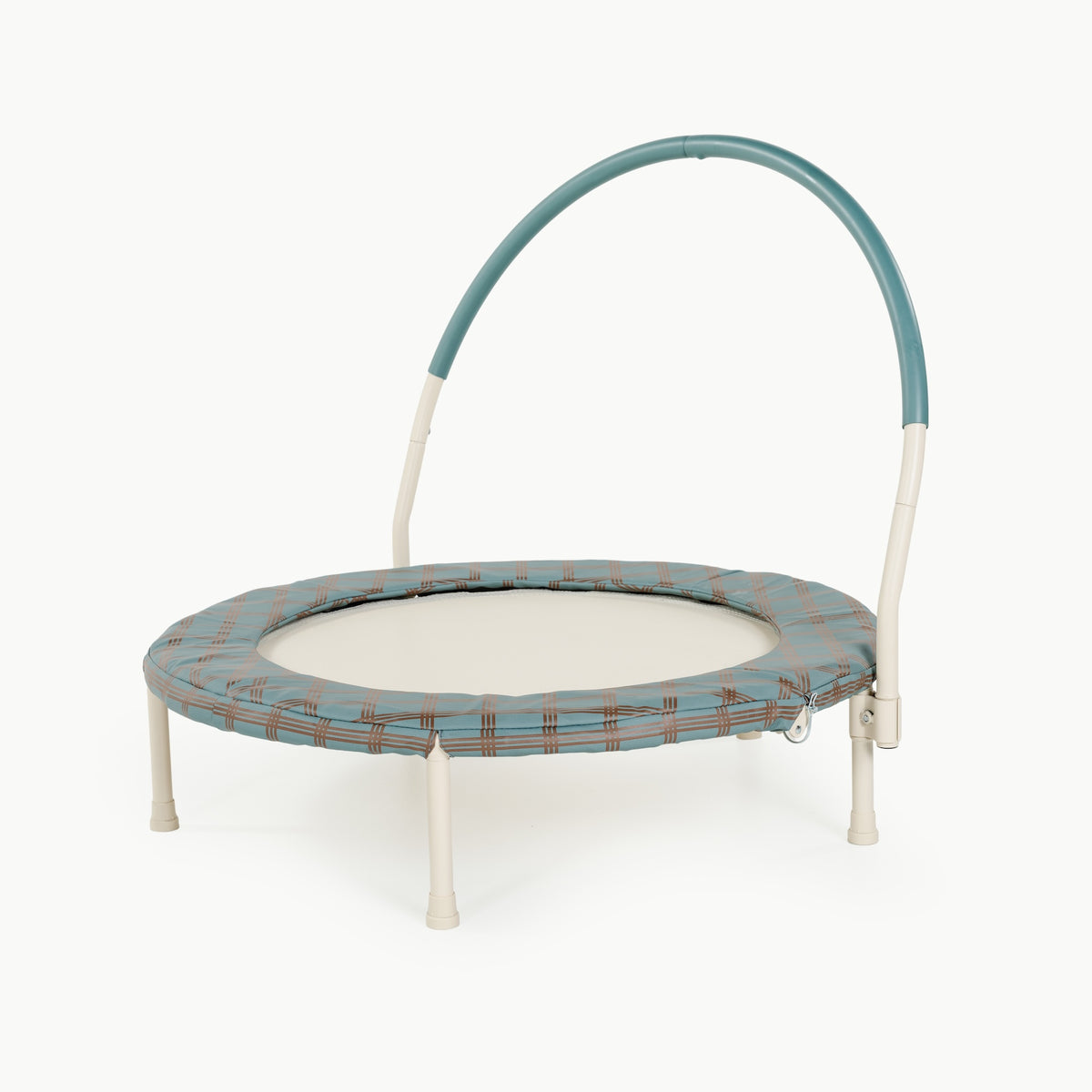 Rustic Plaid@Minimalist kids trampoline designed to fit beautifully in shared living spaces