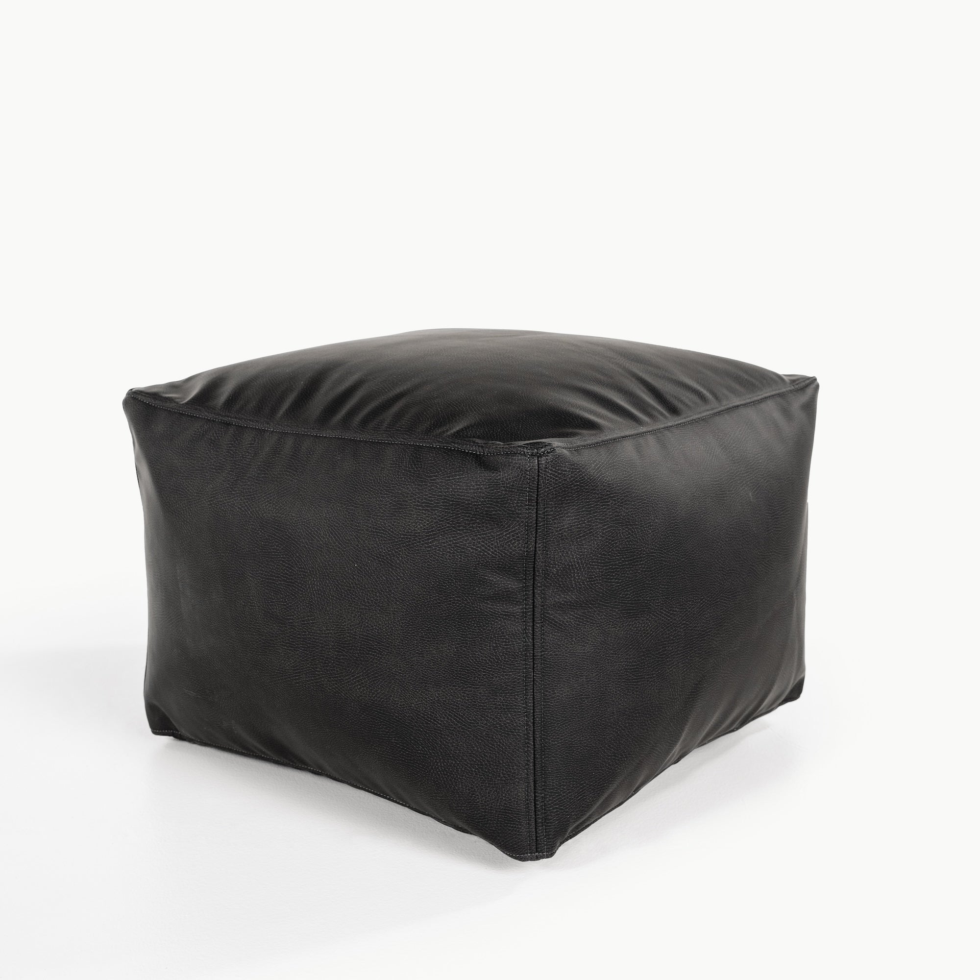 Raven (on sale)@seam detail of the Raven Square Pouf