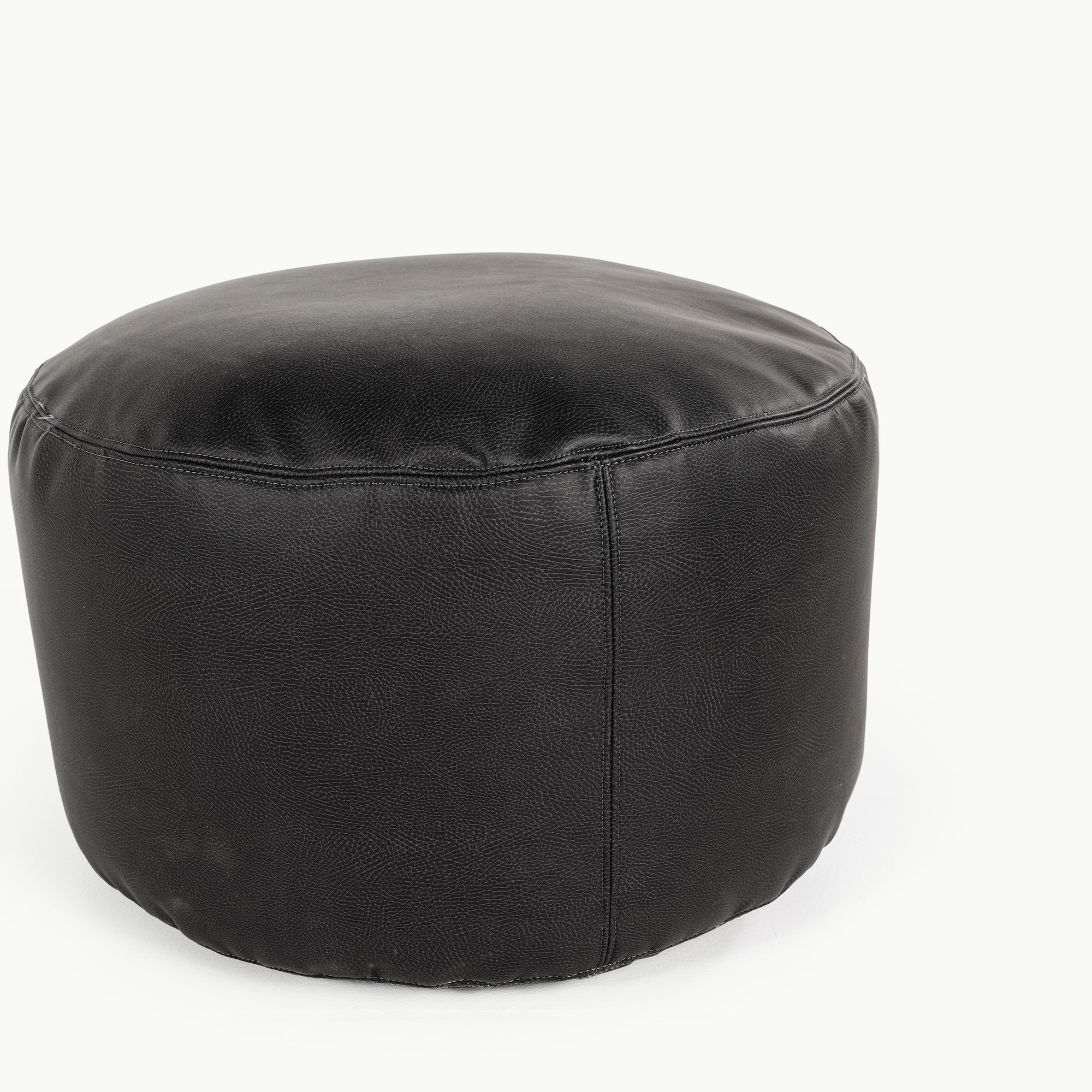 Raven (on sale)@seam detail of the Raven Circle Pouf