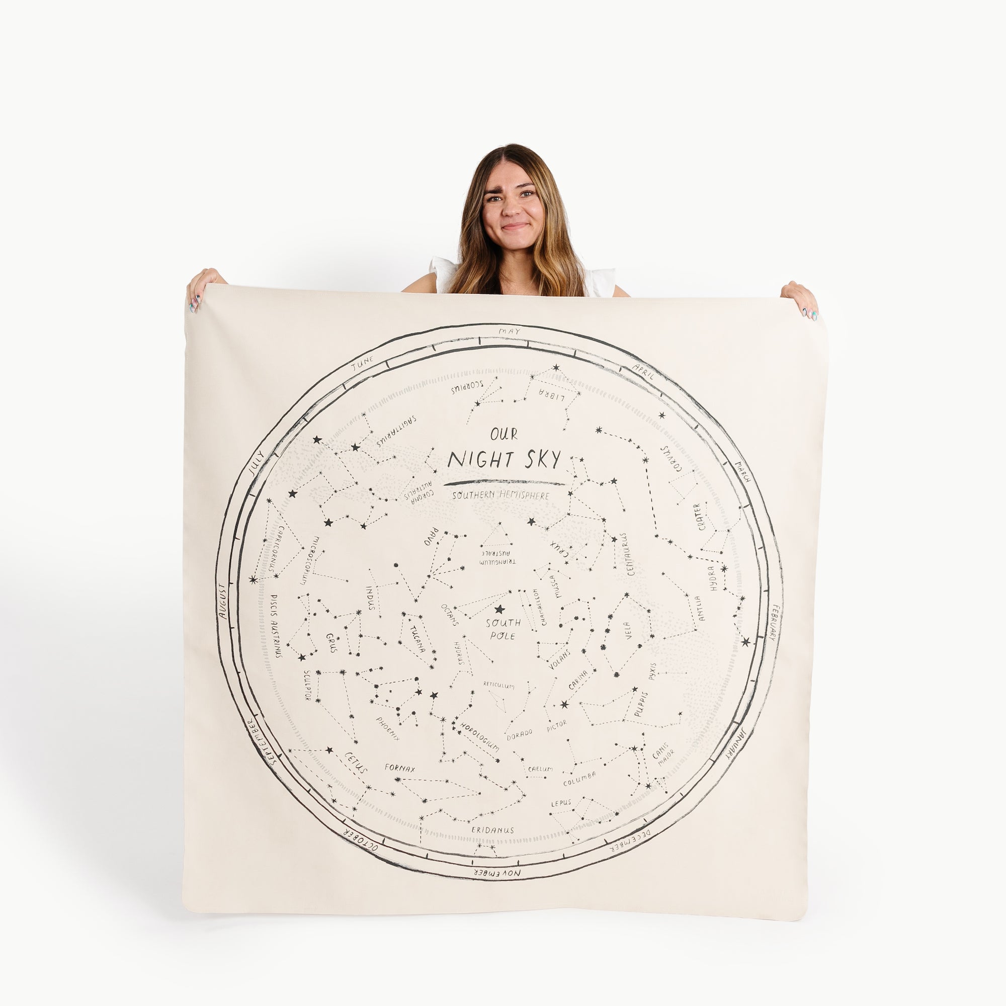 Constellation - Southern Hemisphere (on sale) / Square@woman holding the constellation - southern hemisphere midi mat