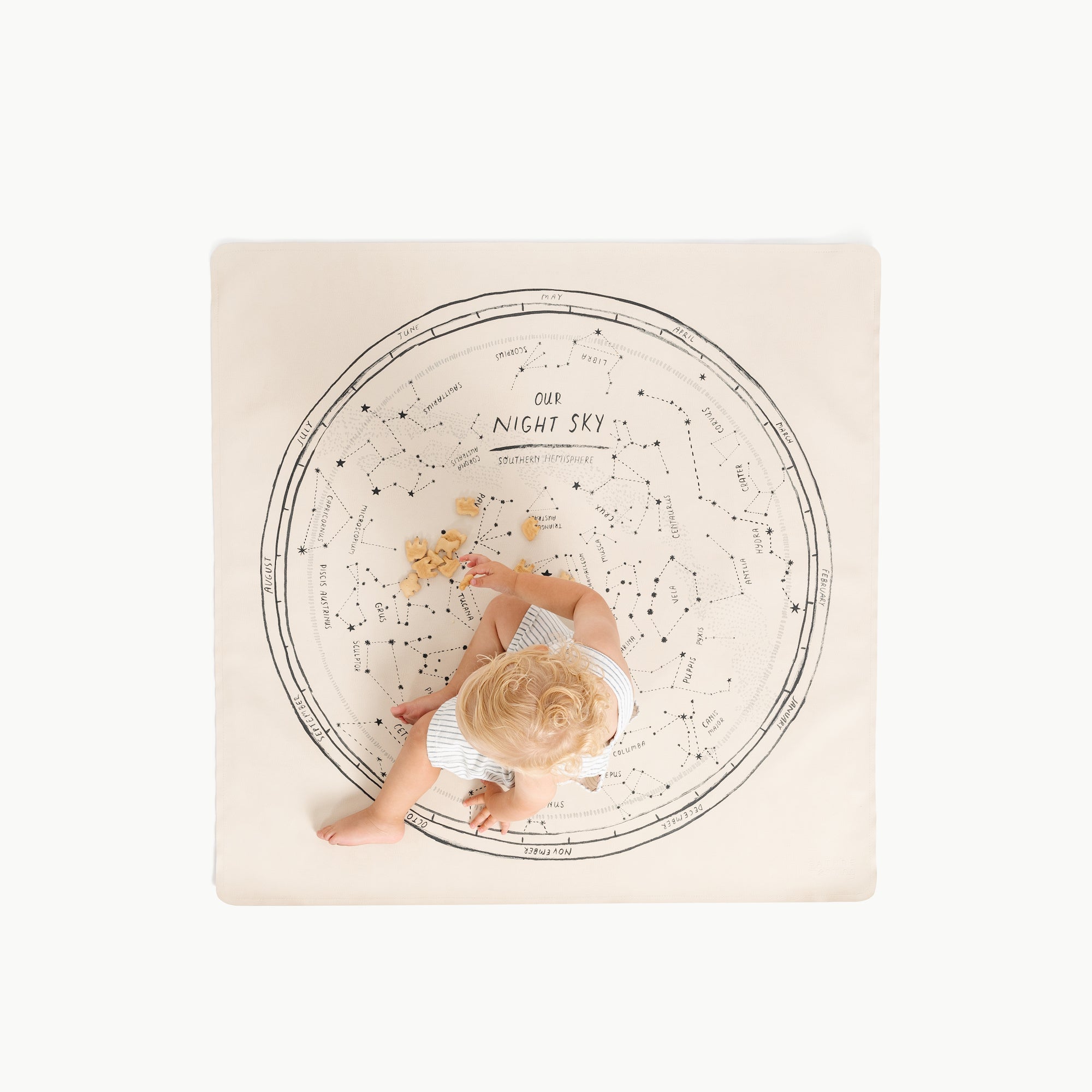Constellation - Southern Hemisphere (on sale)@overhead of kid playing on the constellation - southern hemisphere mini mat