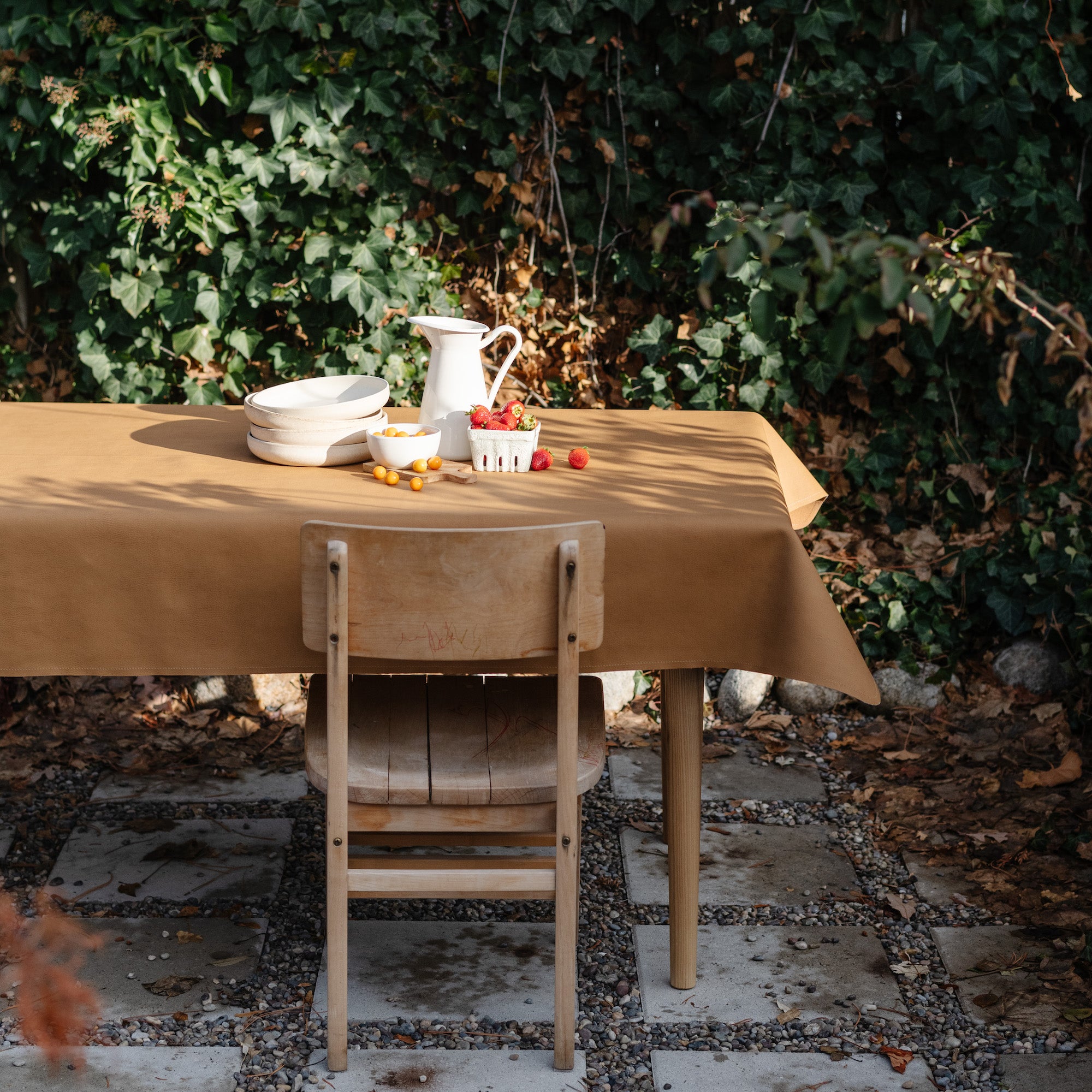 Tassel (on sale)@Tassel Tablecloth outside with decor