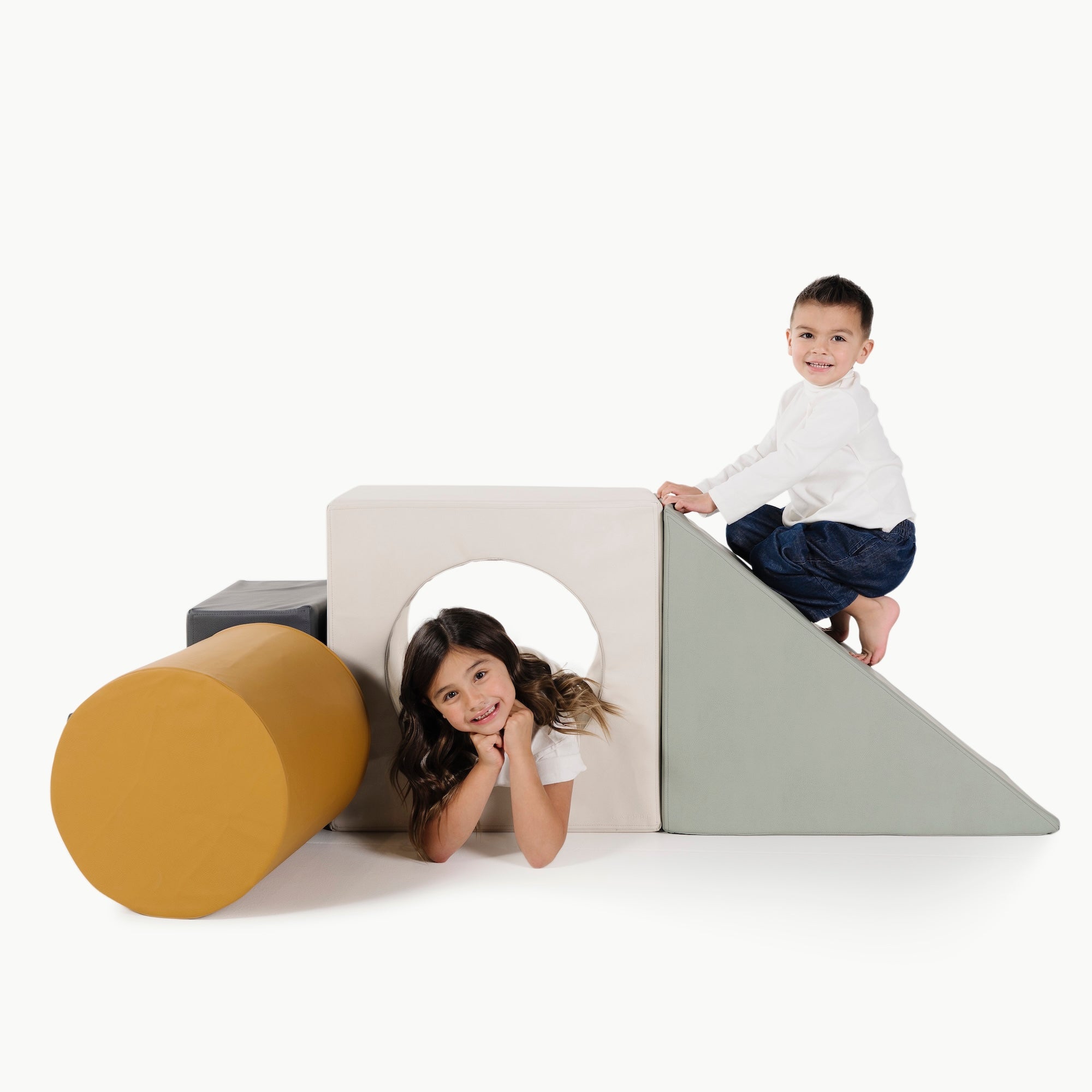 Palm • Dune • Saffron • Nightfall@kids playing on the block playset