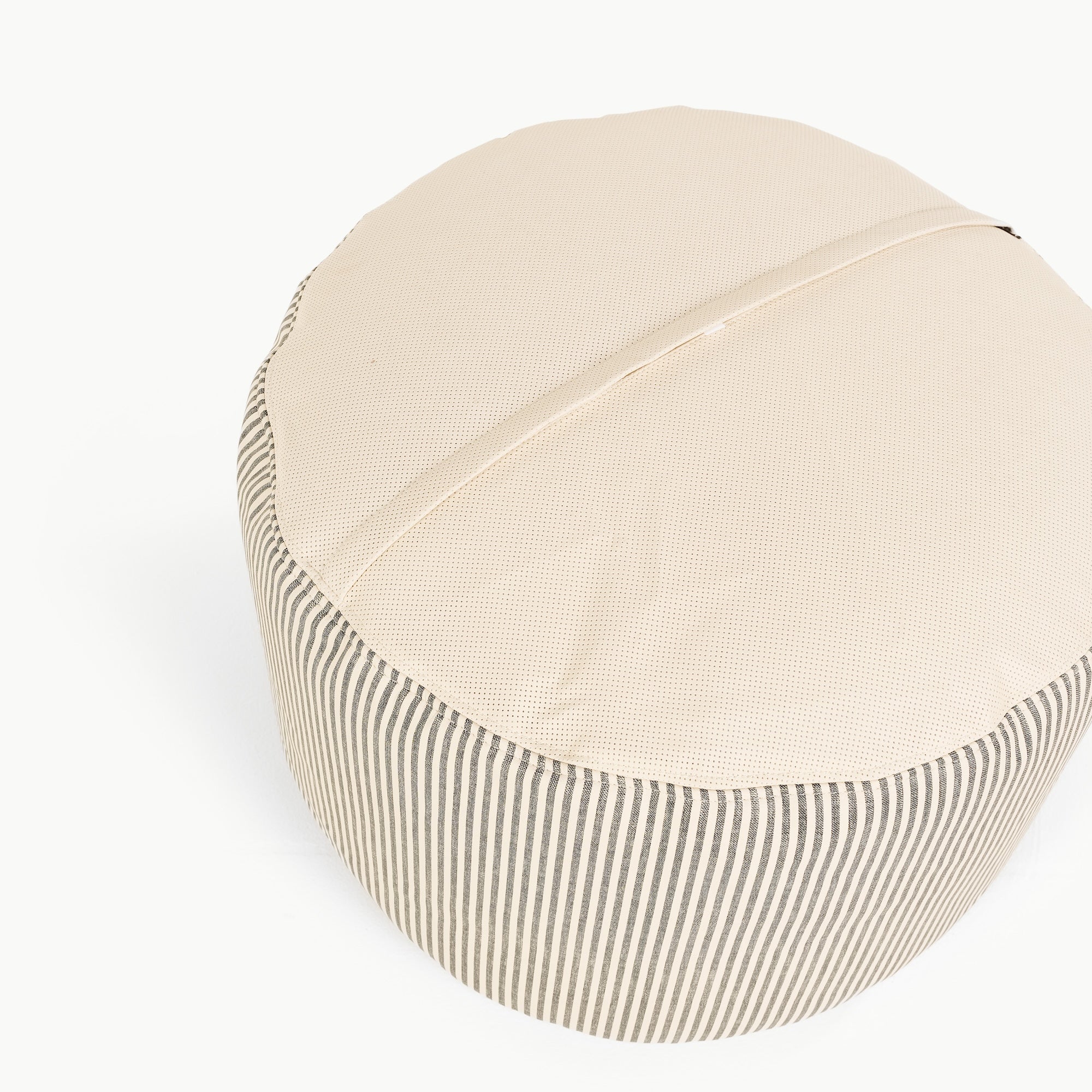 Stone Stripe@bottom detail of the Stone Stripe Circle Pouf
