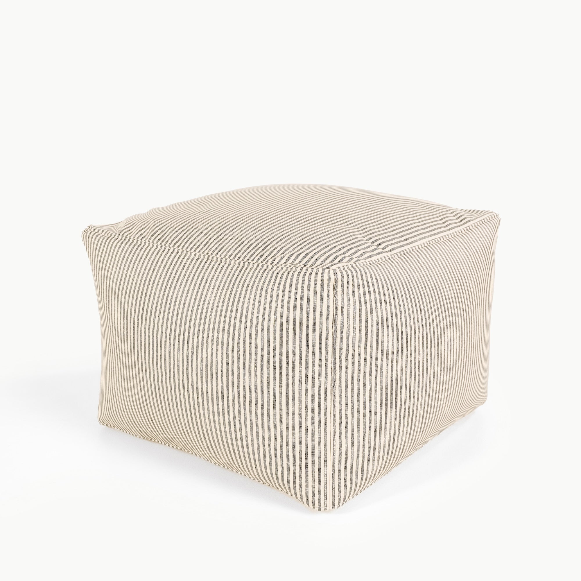 Stone Stripe@seam detail of the Stone Stripe Square Pouf