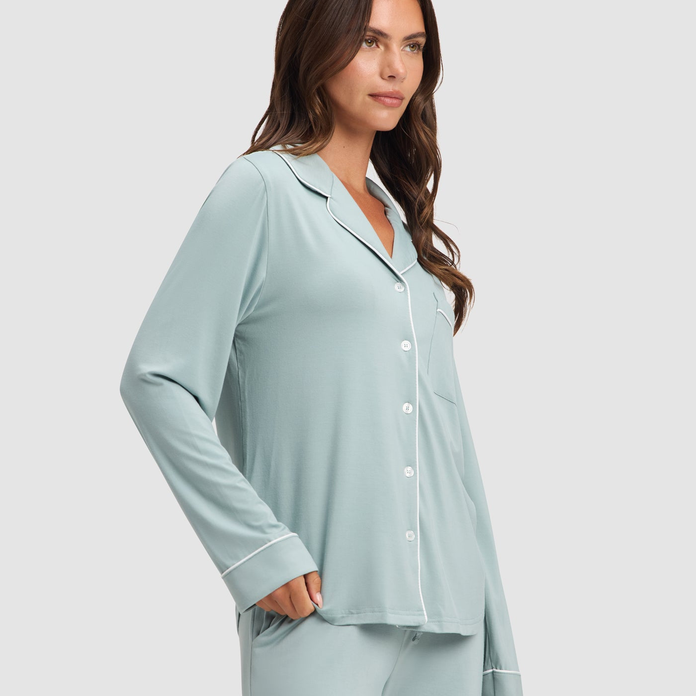 Brook@woman wearing brook cozy earth pajamas