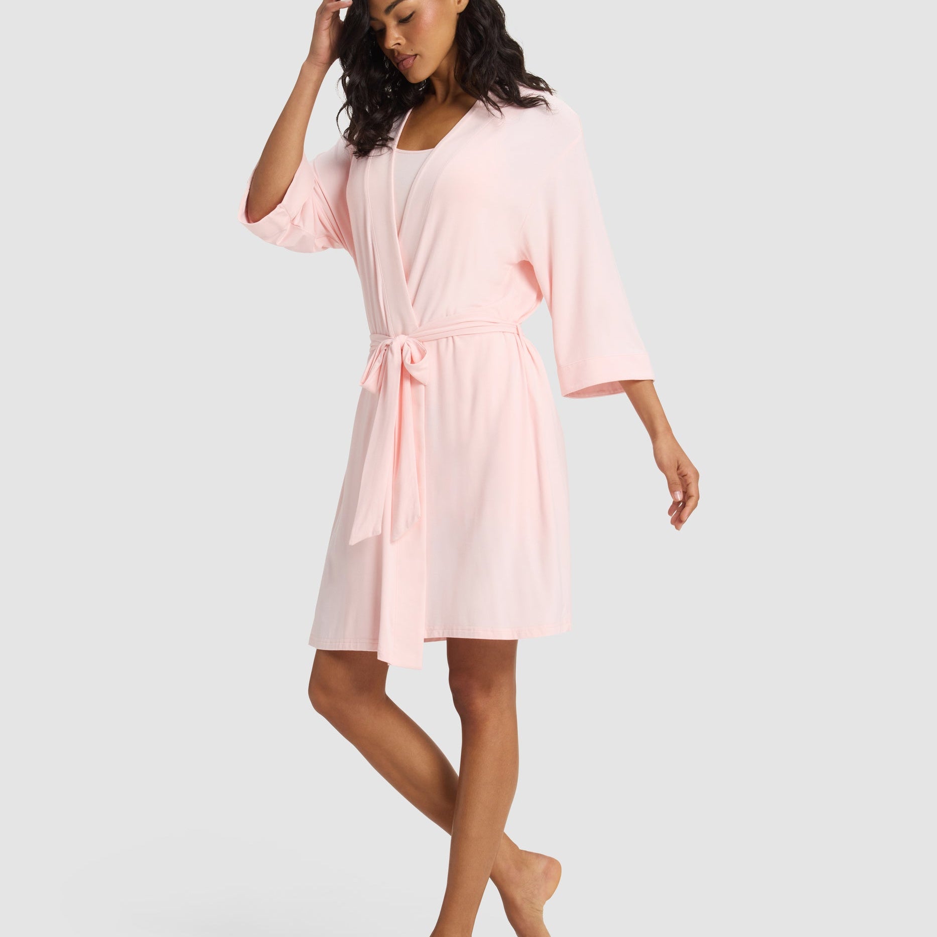 Blossom@woman wearing a blossom cozy earth robe