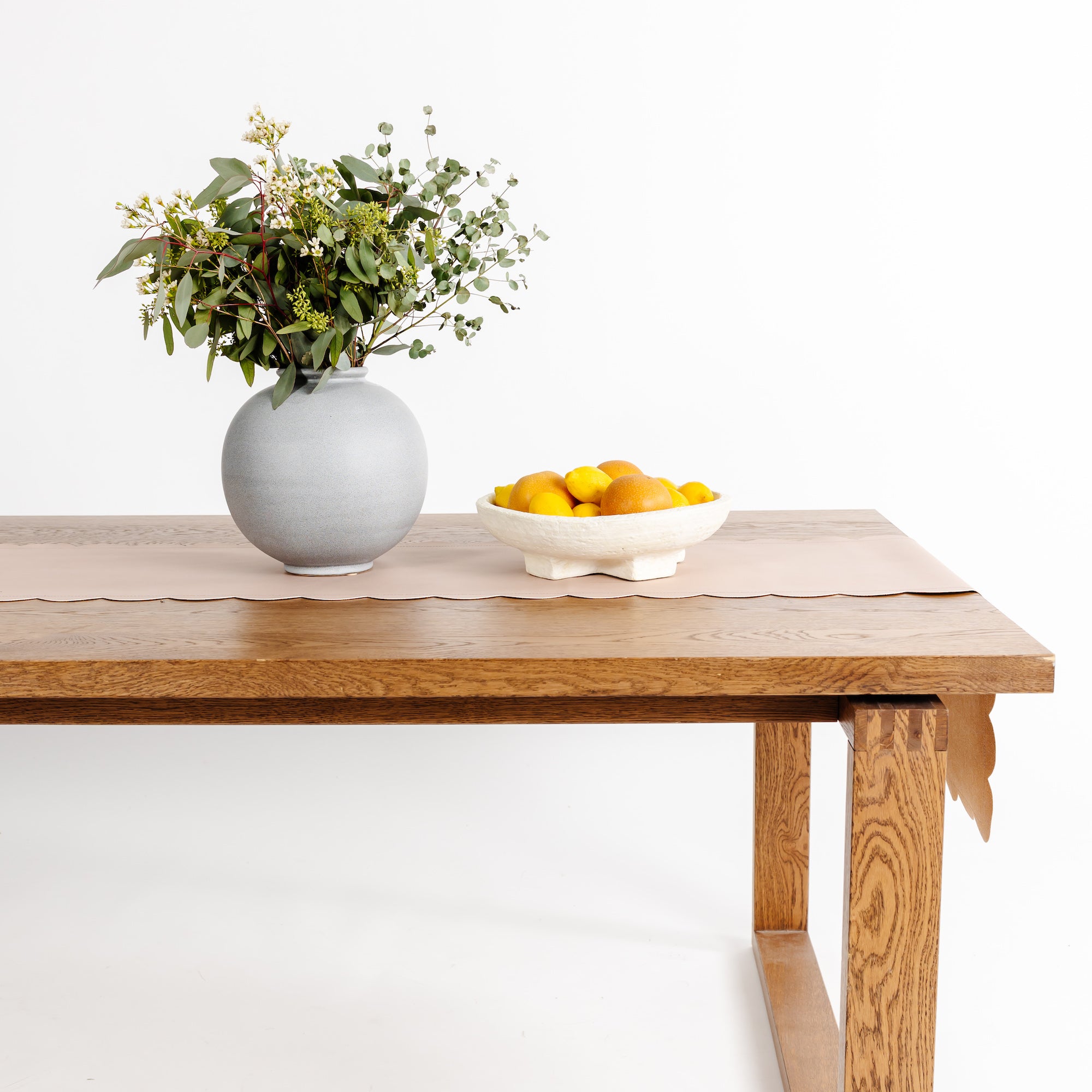 Woodrose Scallop (on sale)@woodrose scallop table runner on table