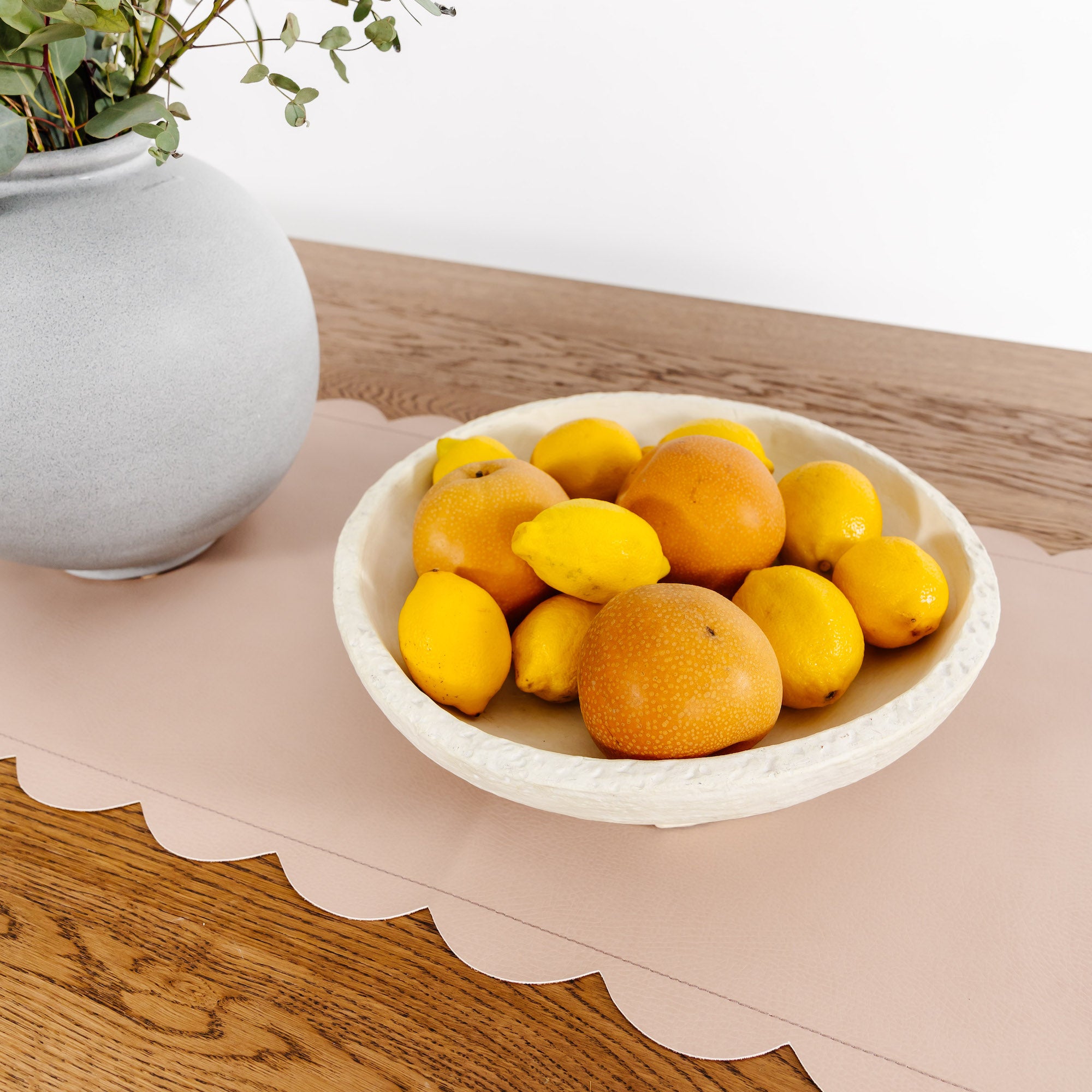 Woodrose Scallop (on sale)@woodrose scallop table runner on table