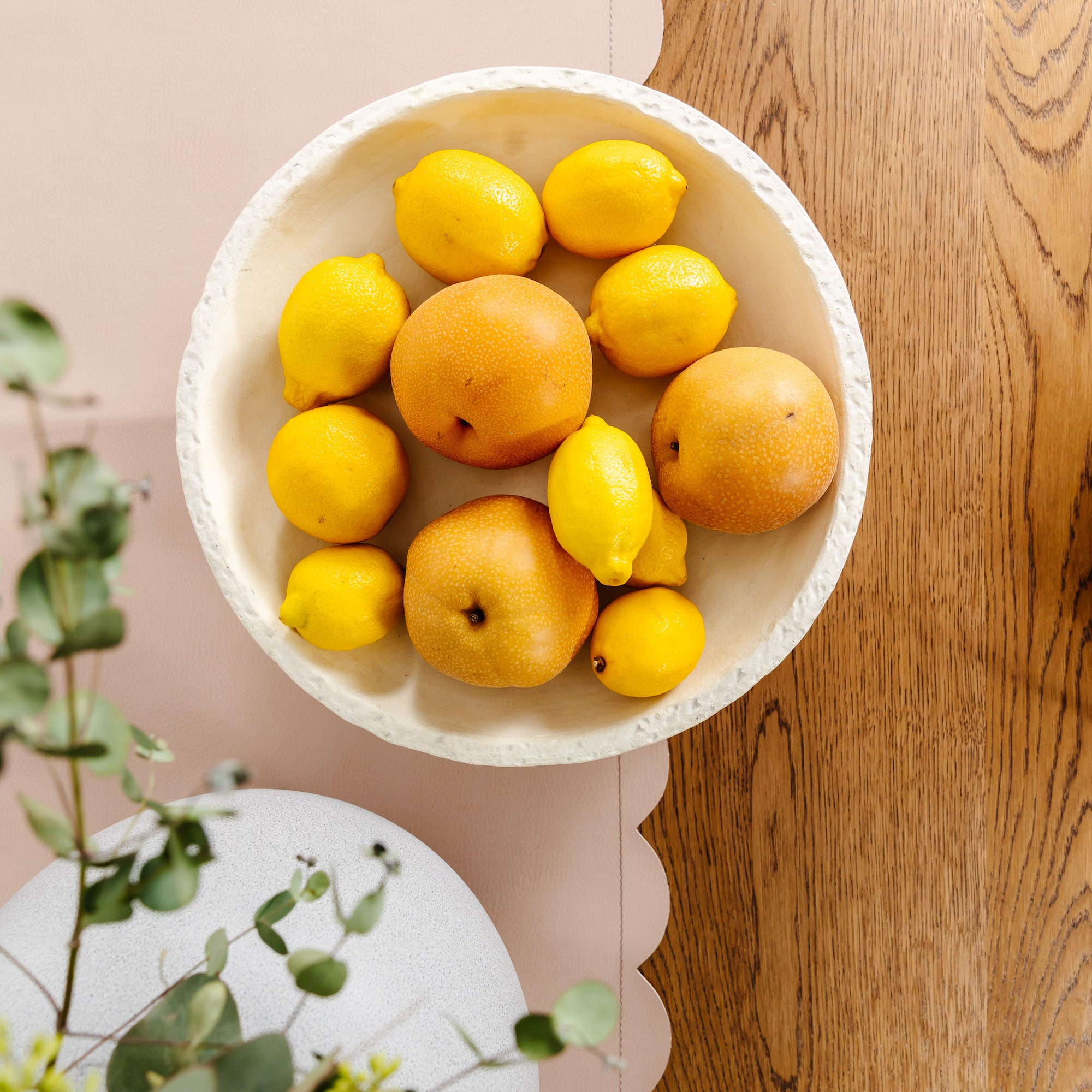 Woodrose Scallop (on sale)@woodrose scallop table runner on table