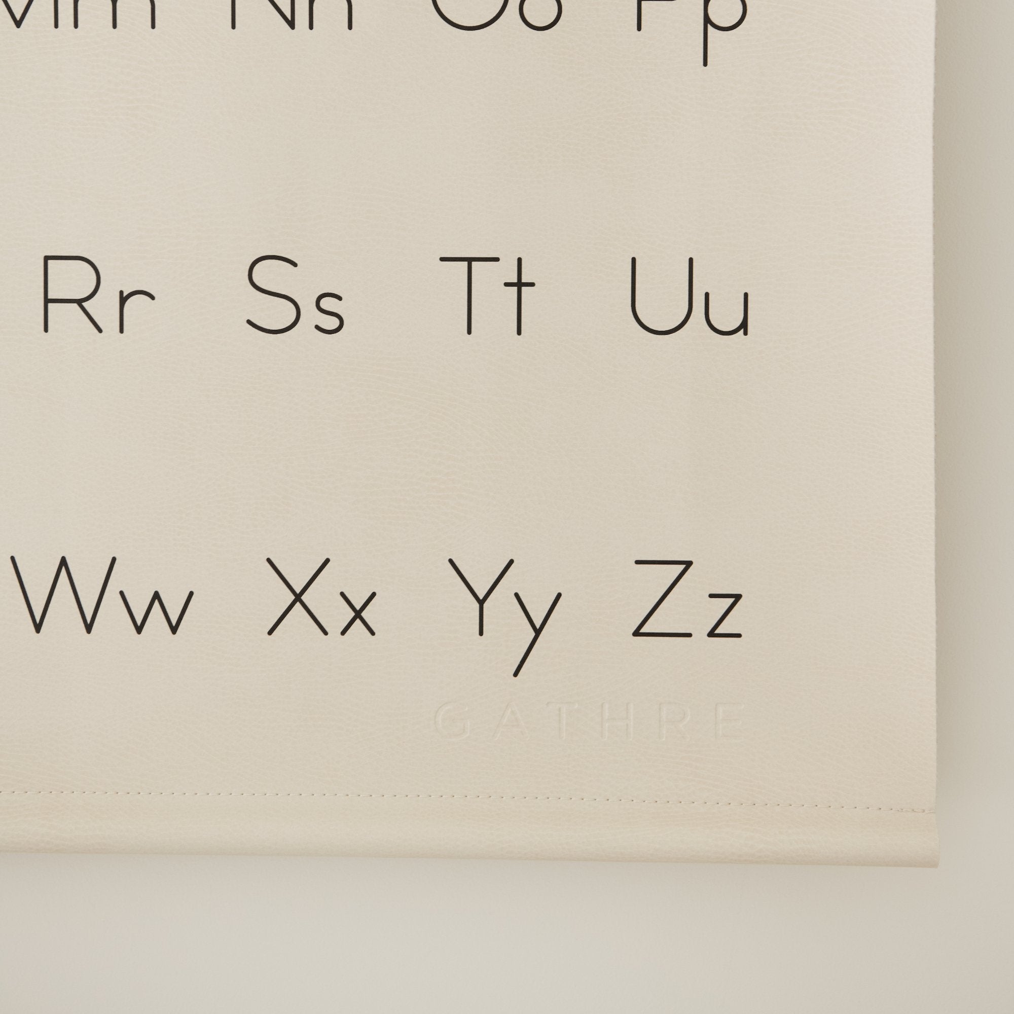 Alphabet@Close up photo of the corner of the Alphabet Poster