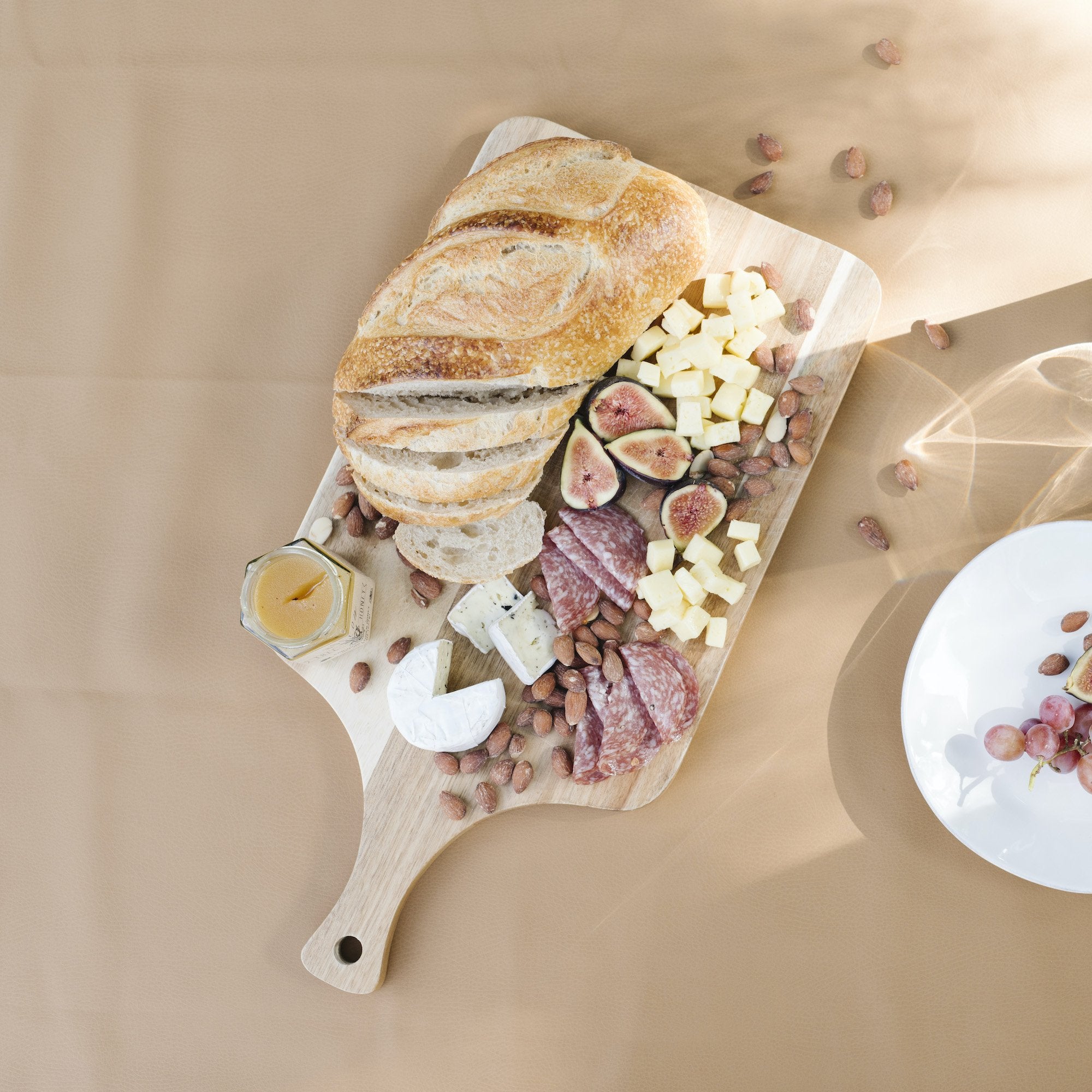 Camel@Overhead of Camel Tablecloth on table