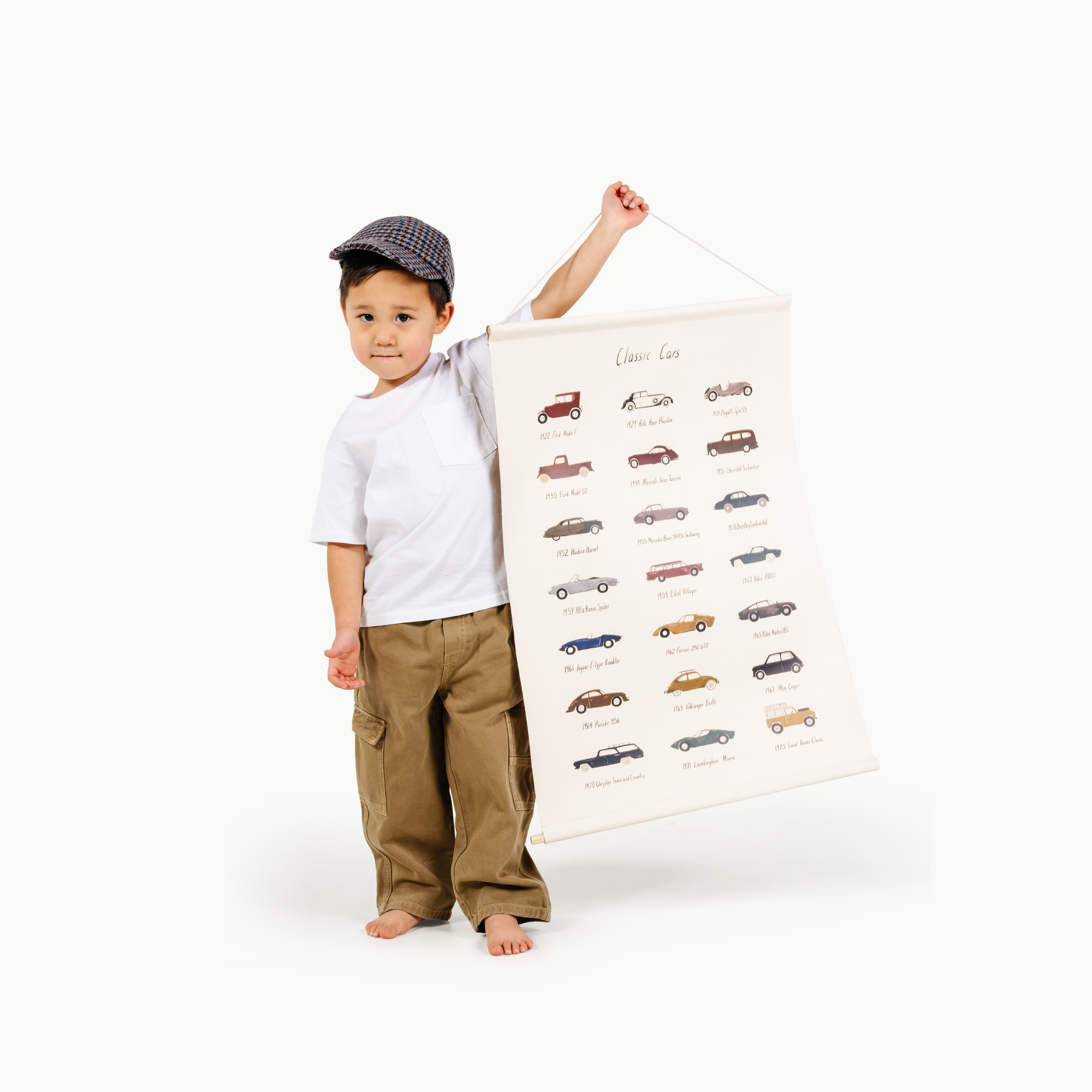 Classic Cars (on sale)@little boy holding classic cars poster