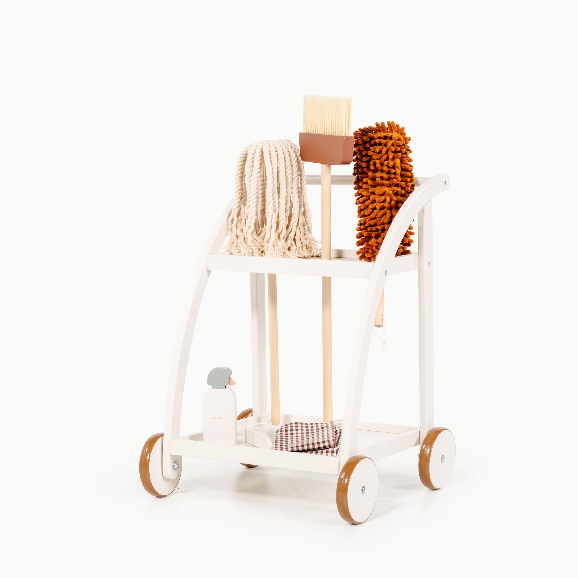 Ivory@detailed image of the cleaning cart in ivory