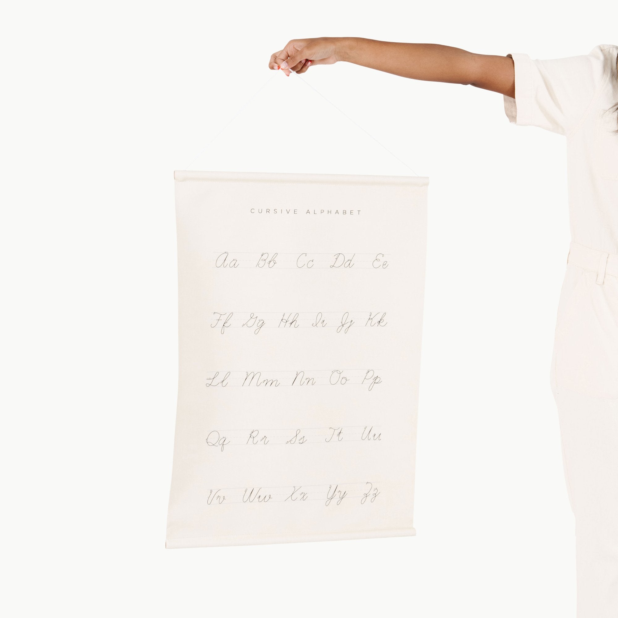 Cursive (on sale)@Up close photo of woman holding the Cursive Poster