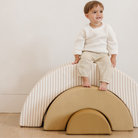 Cafe Stripe • Russet • Ochre (on sale)@Boy sitting on FW23 Arc Playset