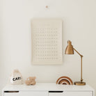 Numbers@Numbers Poster hanging above a dresser in a bedroom