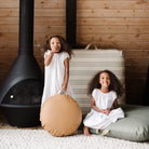 Pencil Stripe (on sale) / Square@Pencil Stripe Square Floor Cushion in a home