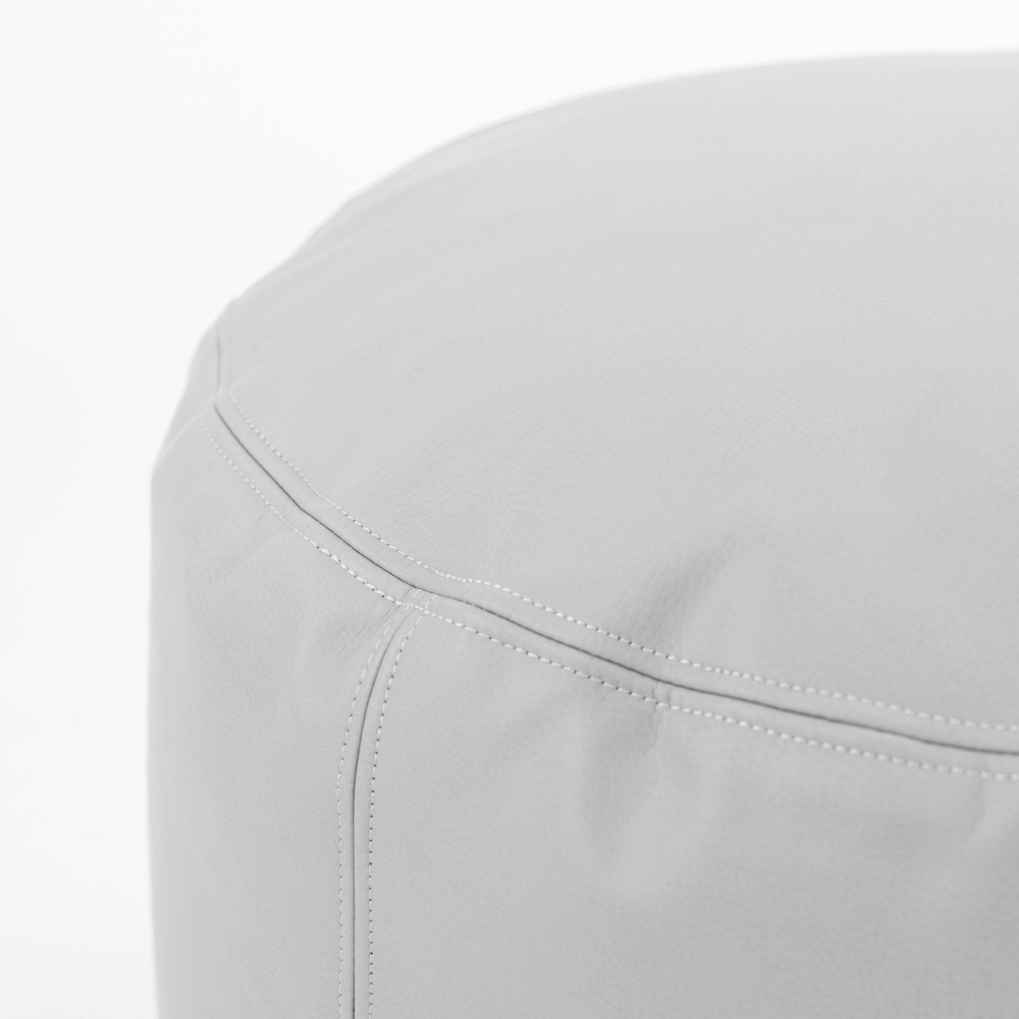 Pewter (on sale)@Seam detail on the Pewter Circle Pouf