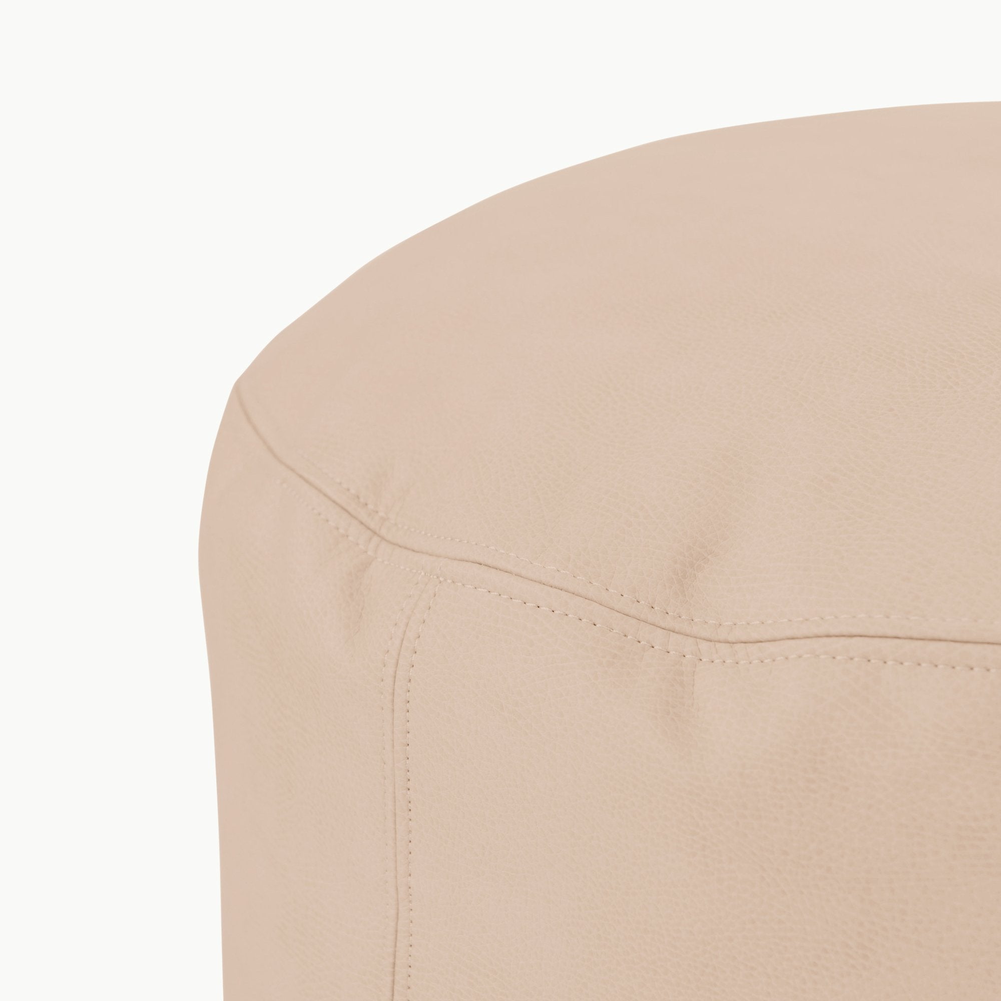 Untanned (on sale)@Close up of seaming on Untanned Circle Pouf