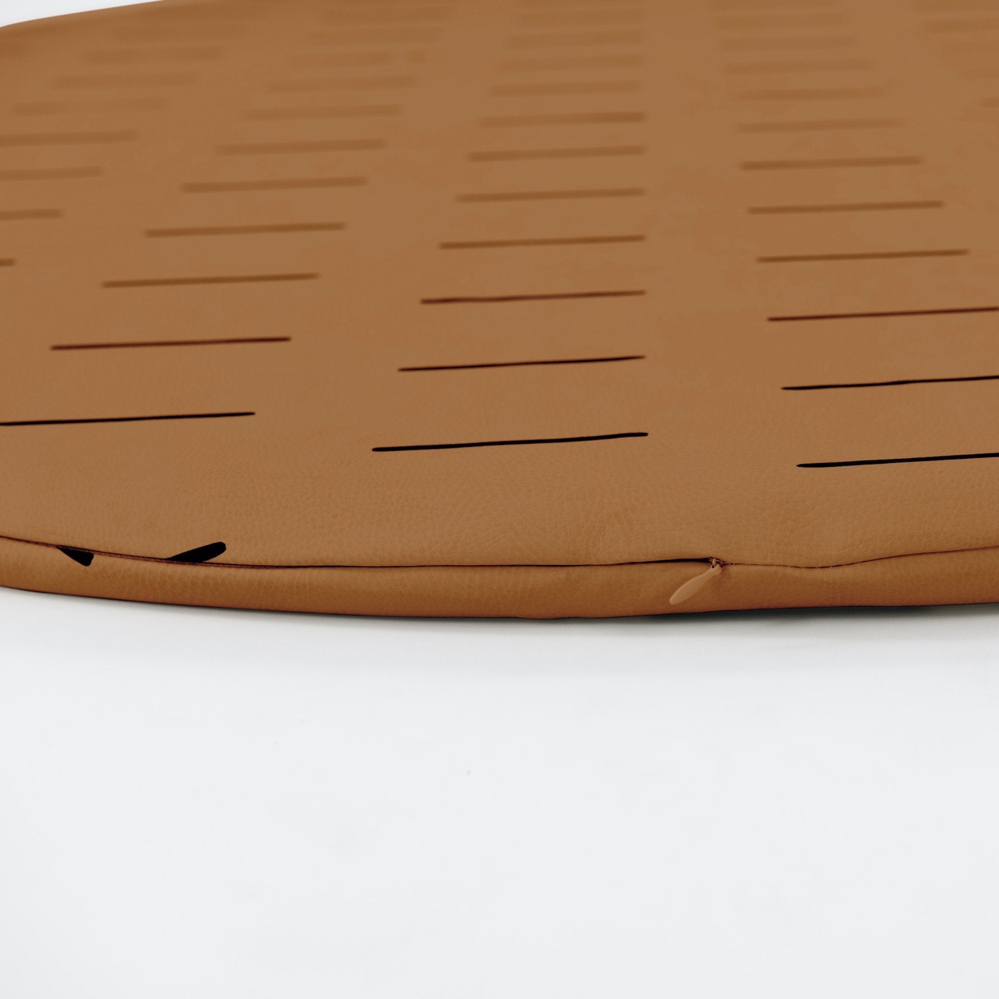 Camel Dash (on sale)@zipper detail on camel dash padded midi circle