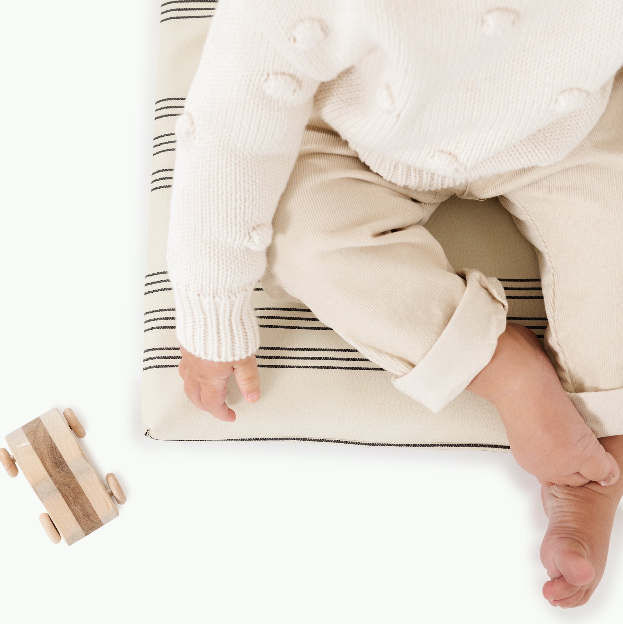 Pencil Stripe (on sale)@detail on pencil stripe padded mini