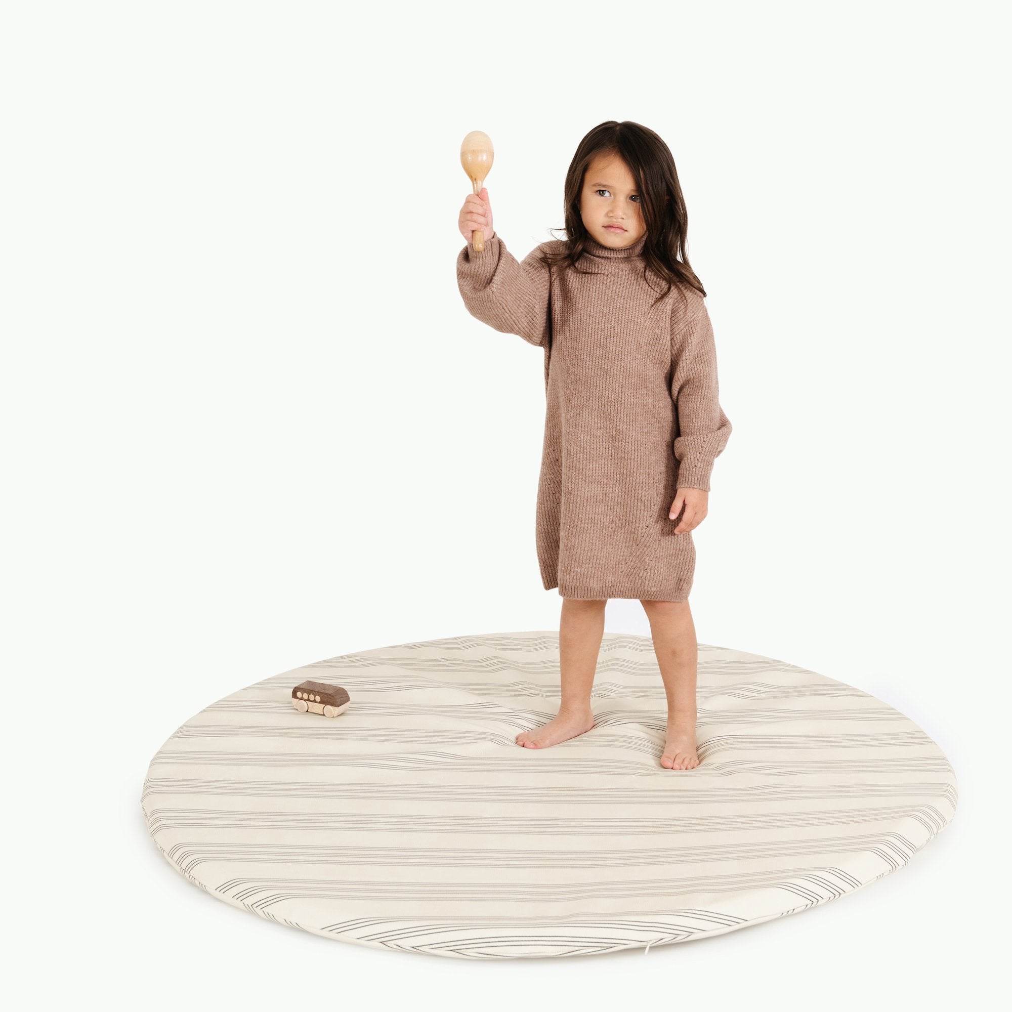 Pencil Stripe (on sale)@girl standing on pencil stripe padded midi circle